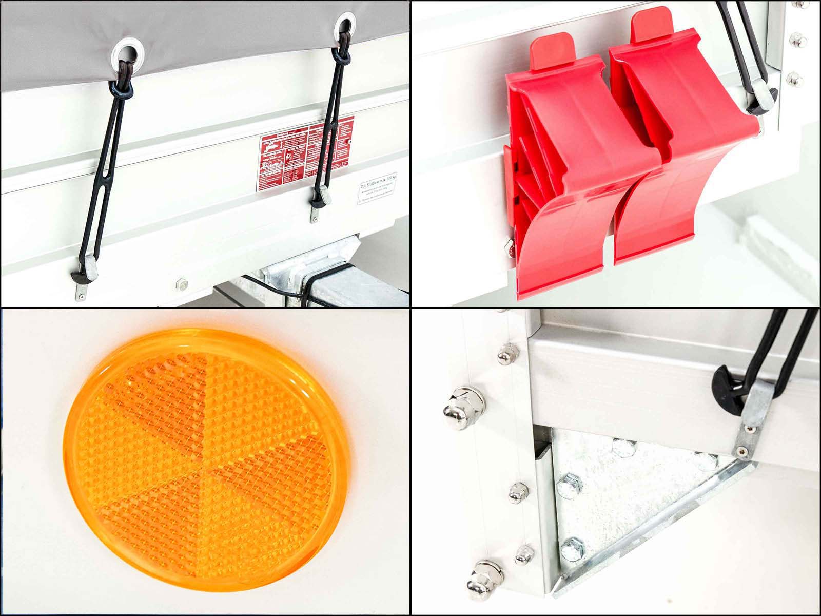 Anhänger mit Plane 150x350cm 2600kg | Typ 8.26 | Hochplane 180cm Silber-Neu – Bild 2