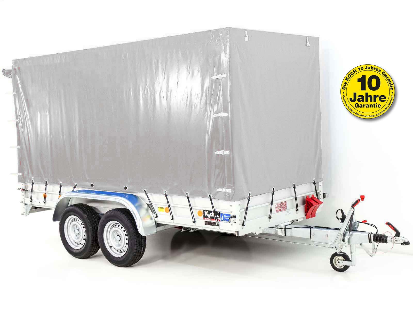 Anhänger mit Plane 150x350cm 2600kg | Typ 8.26 | Hochplane 180cm Silber-Neu