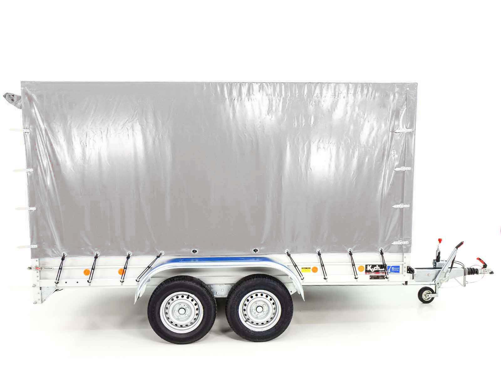 Anhänger mit Plane 150x350cm 2600kg | Typ 8.26 | Hochplane 180cm Silber-Neu – Bild 4