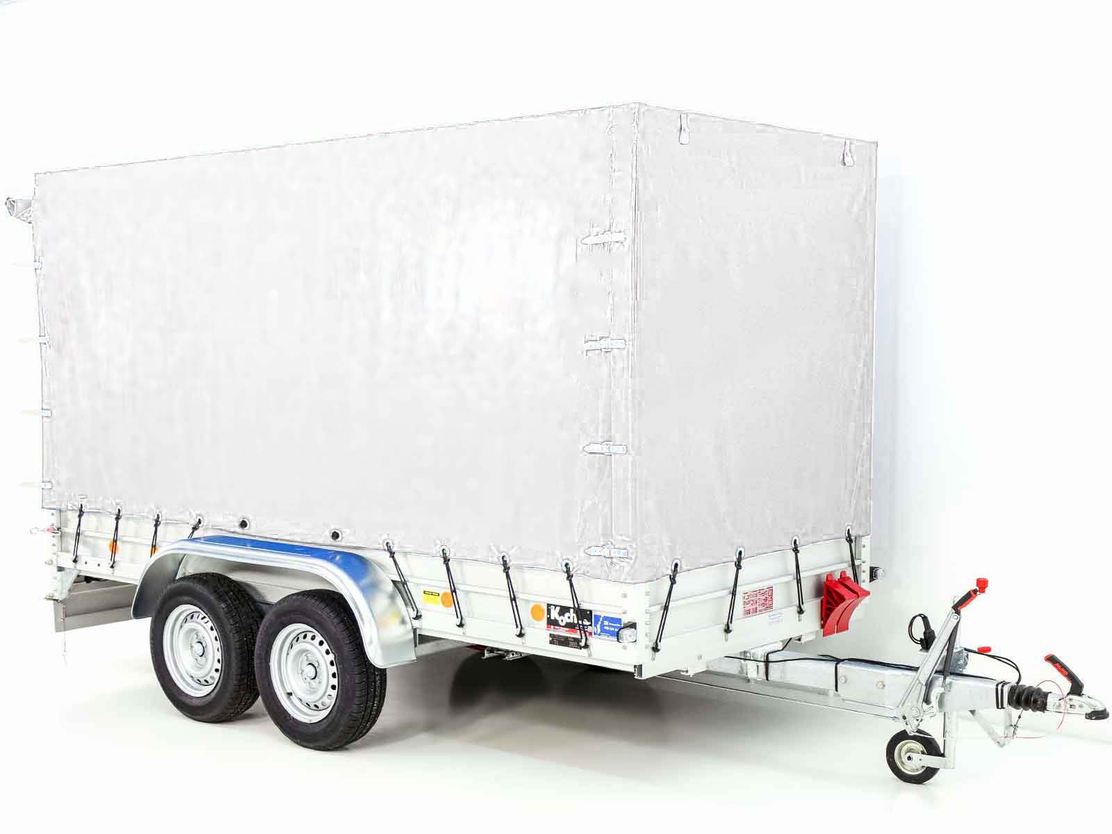 Anhänger mit Plane 150x350cm 2600kg | Typ 8.26 | Hochplane 180cm – Weiß-Neu – Bild 2