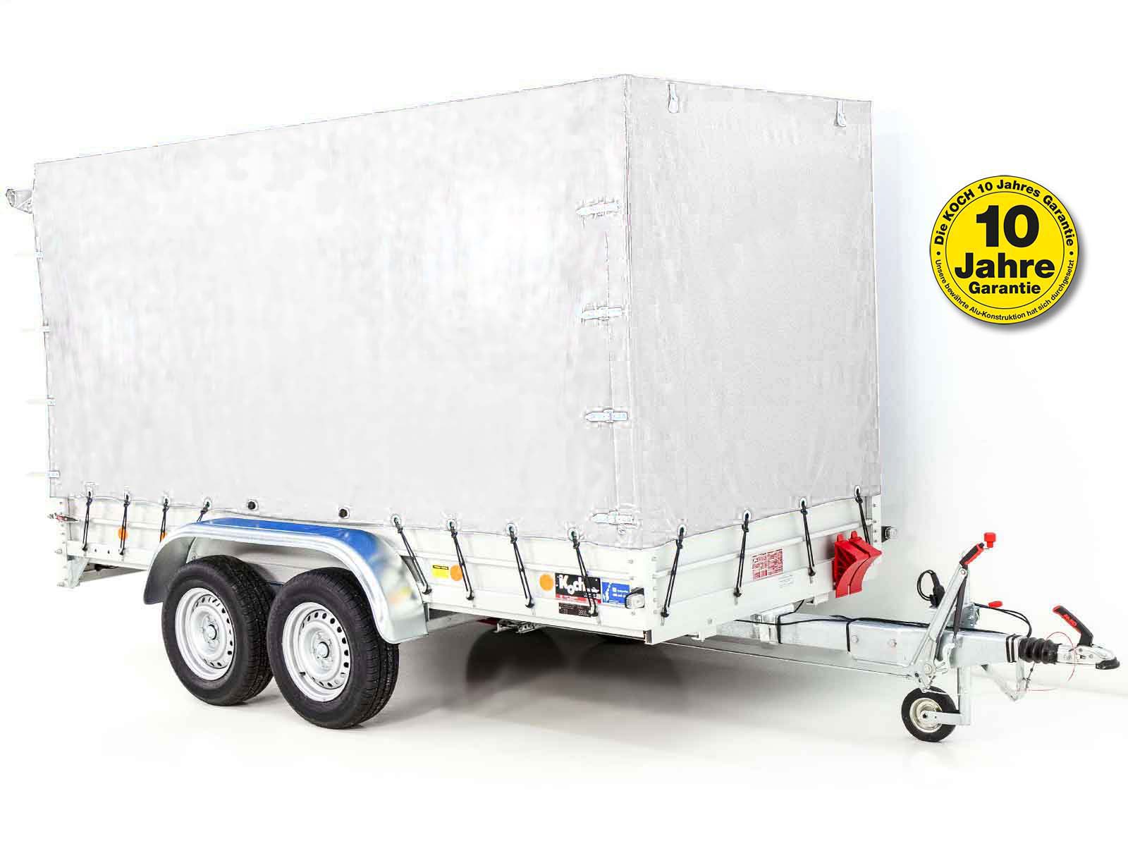 Anhänger mit Plane 150x350cm 2600kg | Typ 8.26 | Hochplane 180cm – Weiß-Neu