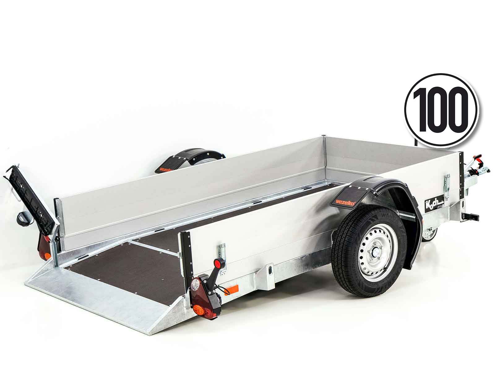 Vezeko Absenkanhänger 127x246cm 1,0t | Bordwandaufsatz-Neu