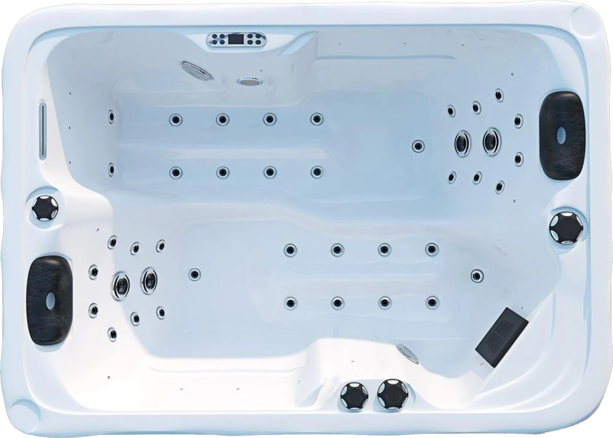 TroniTechnik® Outdoor Whirlpool LEVANZO inkl. Heizung, Hydromassage, Sanitäracryl und Farblicht, 190x135cm 450 Liter