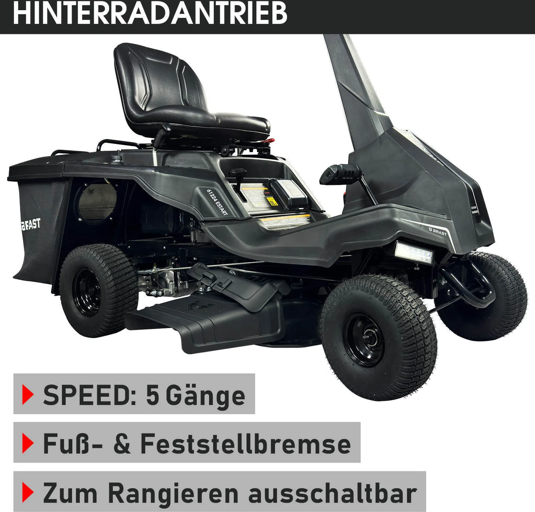 BRAST Benzin Aufsitzmäher 61224 ESTART – Bild 8