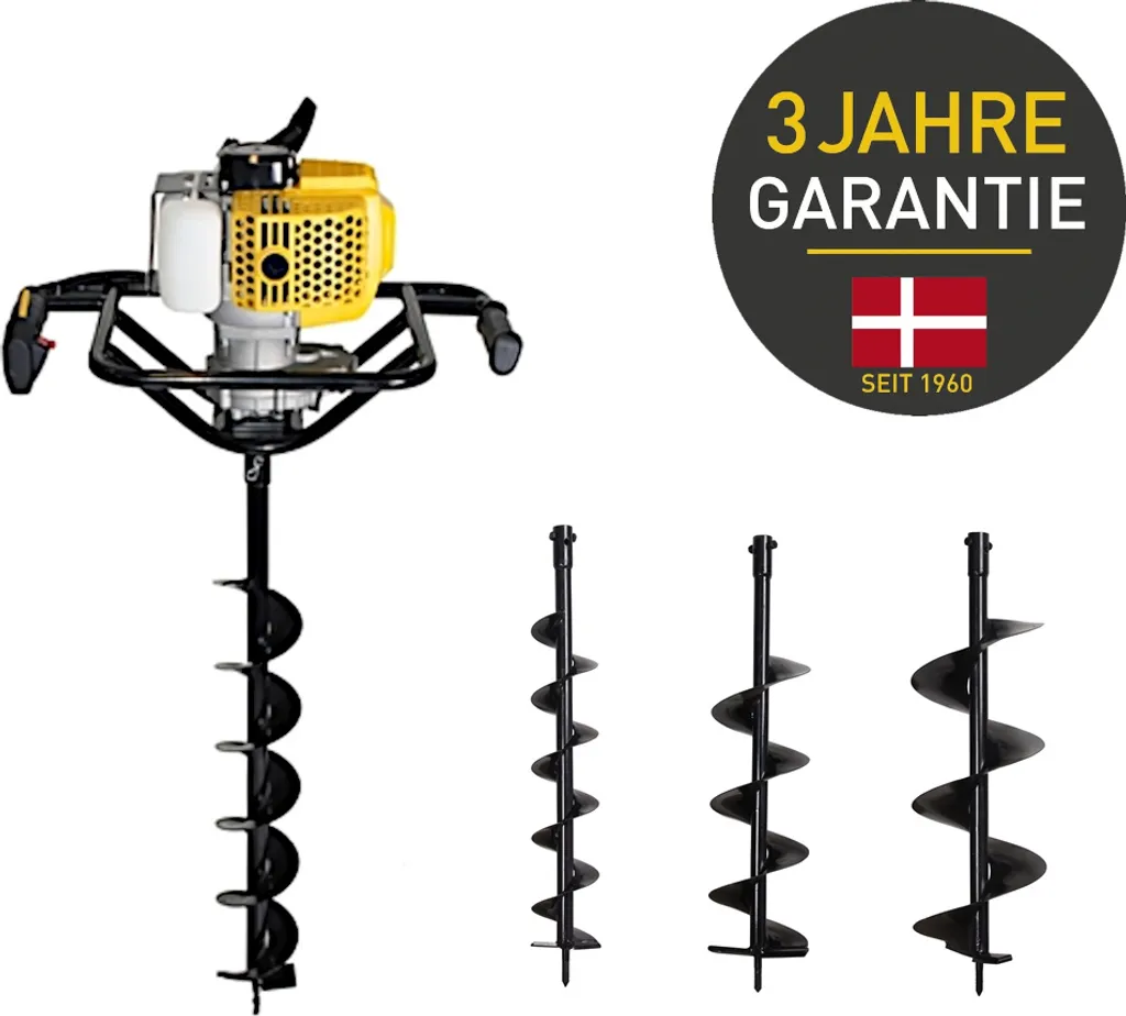 TEXAS Erdbohrer Erdlochbohrer Benzin Pfahlbohrer Erdbohrgerät EA5300 52ccm 1,9PS