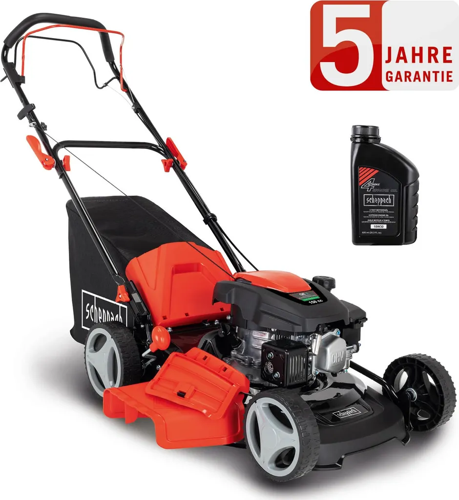 Scheppach Benzin Rasenmäher MS161-46 3,5PS 6in1 mit Antrieb Breite 46cm 0,6 L Öl
