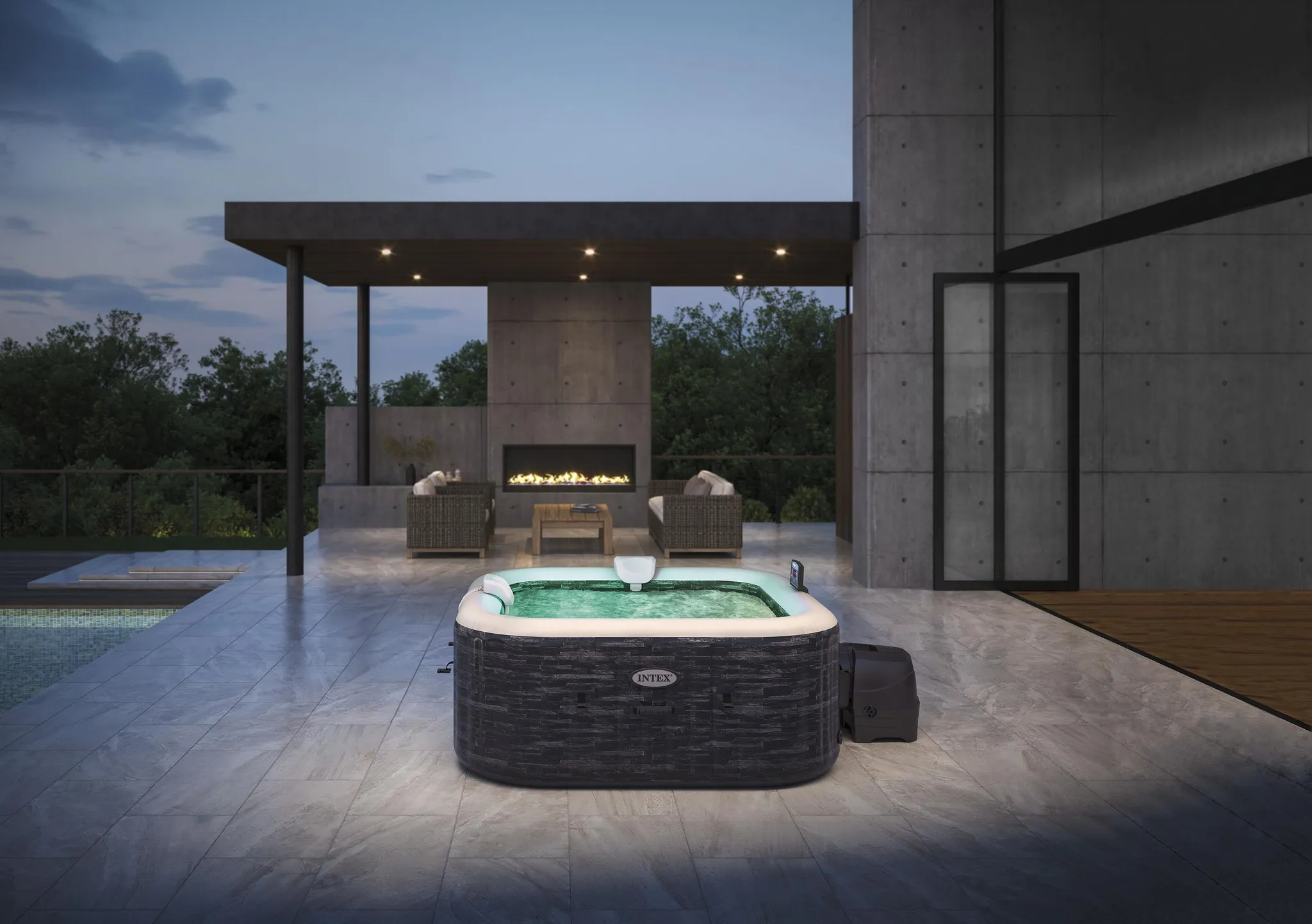 Intex Pure Spa Greystone Deluxe - Bubble Spa für 4 Personen – Bild 8