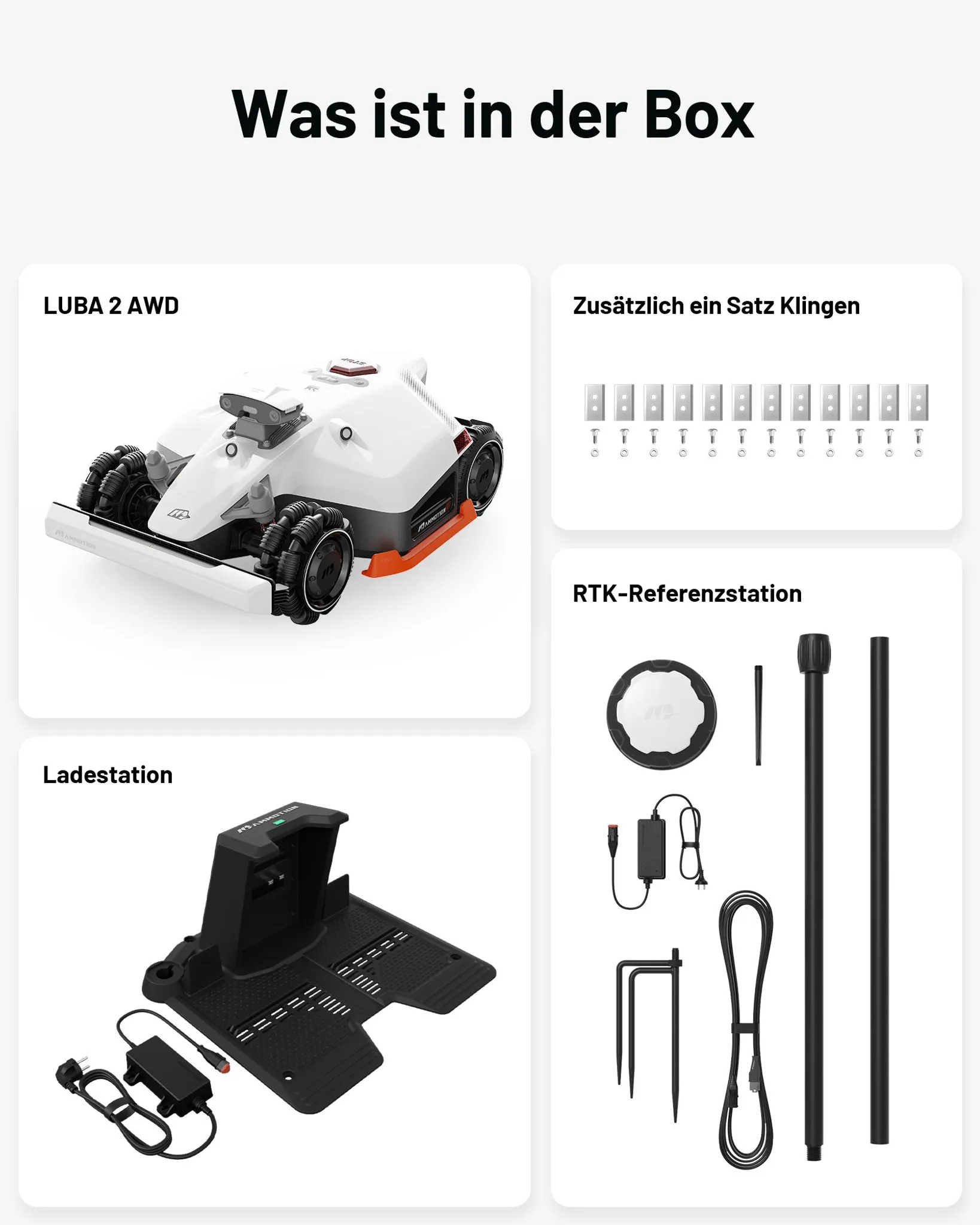 Mähroboter Mammotion LUBA 2 AWD 5000X ohne Begrenzungskabel NetRTK+Vision Auto-Kartierung 80% Steigung Empf 5000m² bis 6000m² mit 4G-Modul RTK-Station – Bild 10