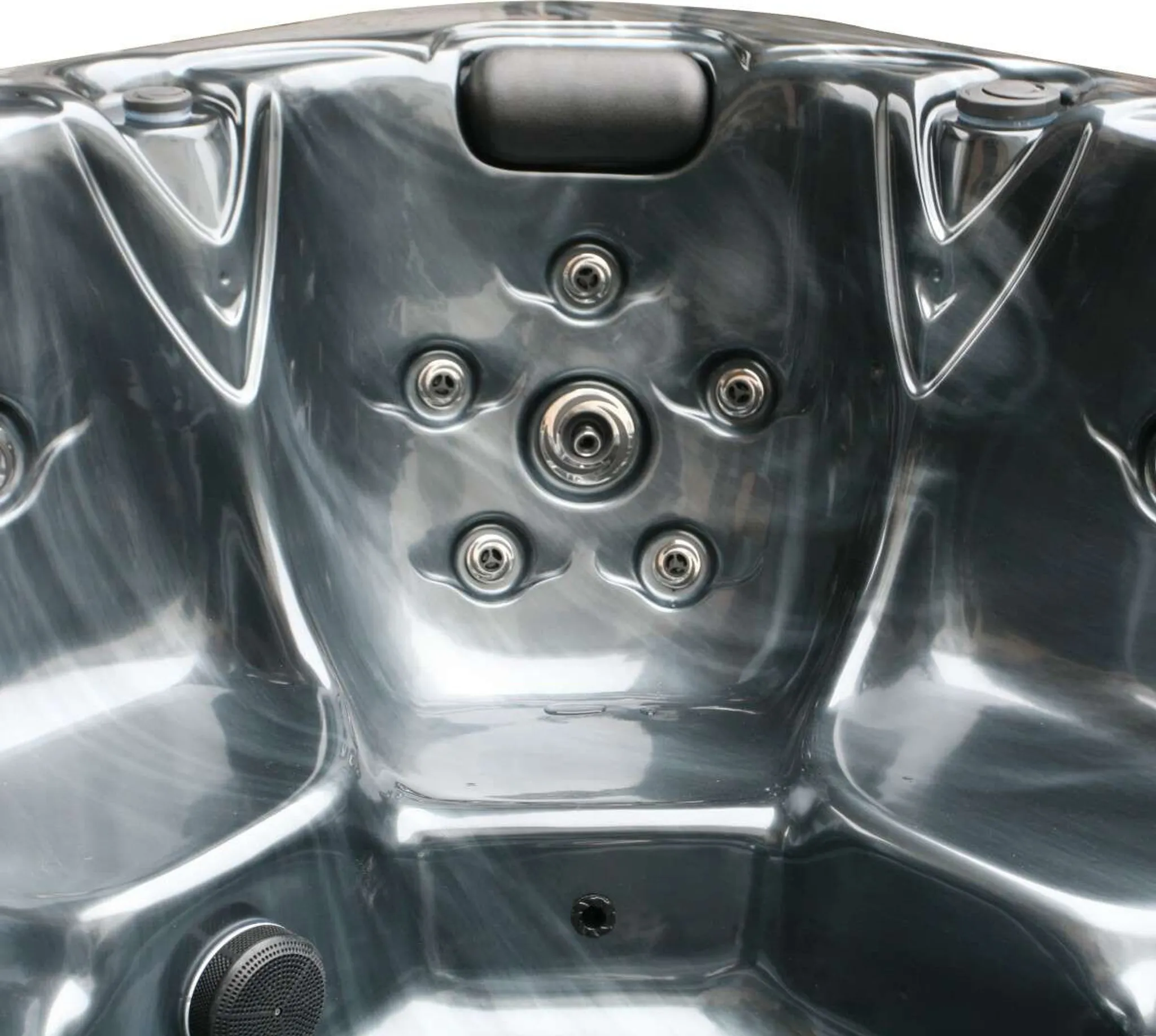 Outdoorwhirlpool TAHITI Pearl Shadow Grau inkl. Abdeckung und Stiege - 200 x 200 x 88cm – Bild 3