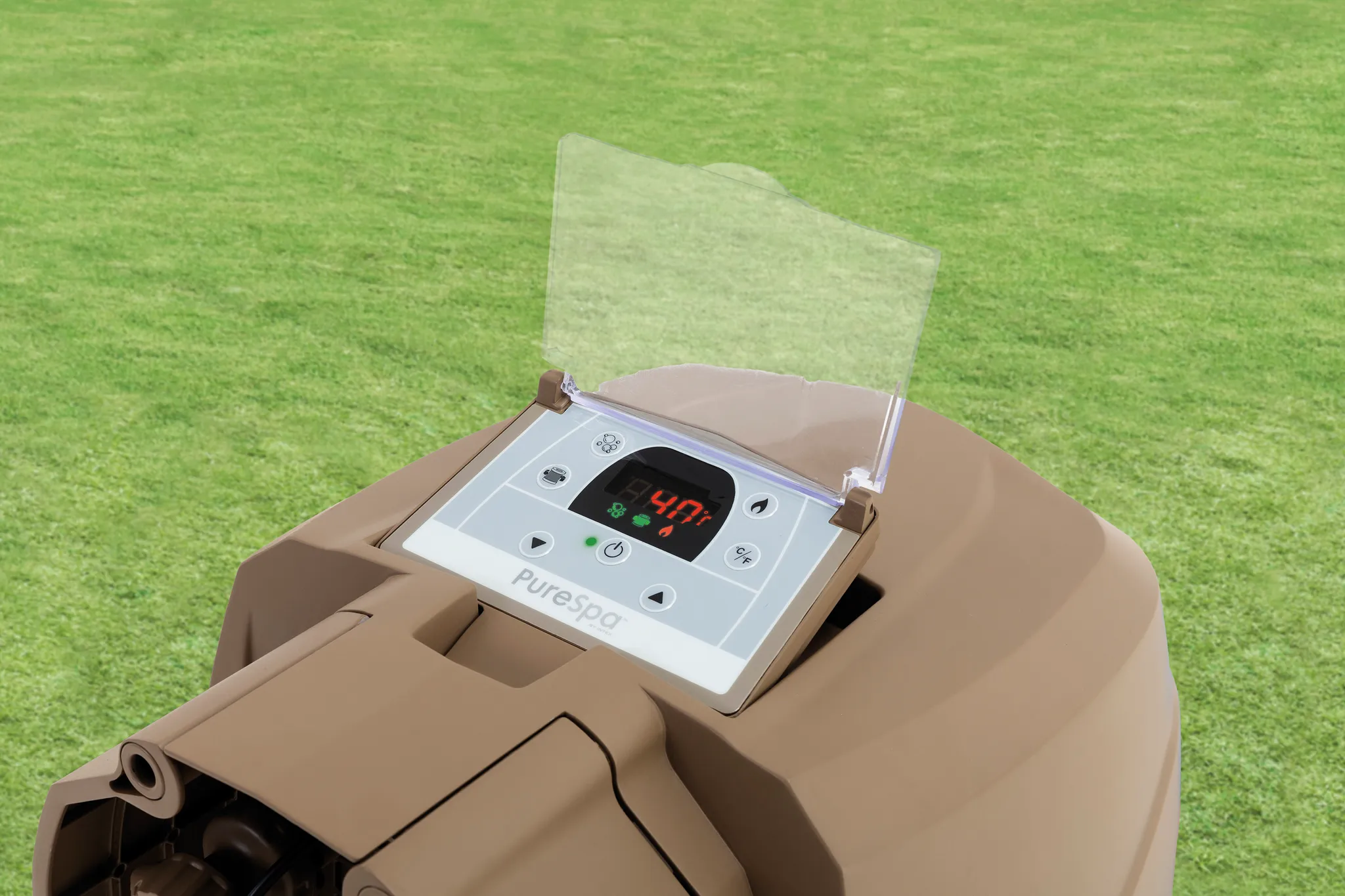 INTEX 28426 - Whirlpool - PureSPA »Bubble« (sahara tan, Ø196cm) + Sitz & Kopfstützen & Dosierspender – Bild 9