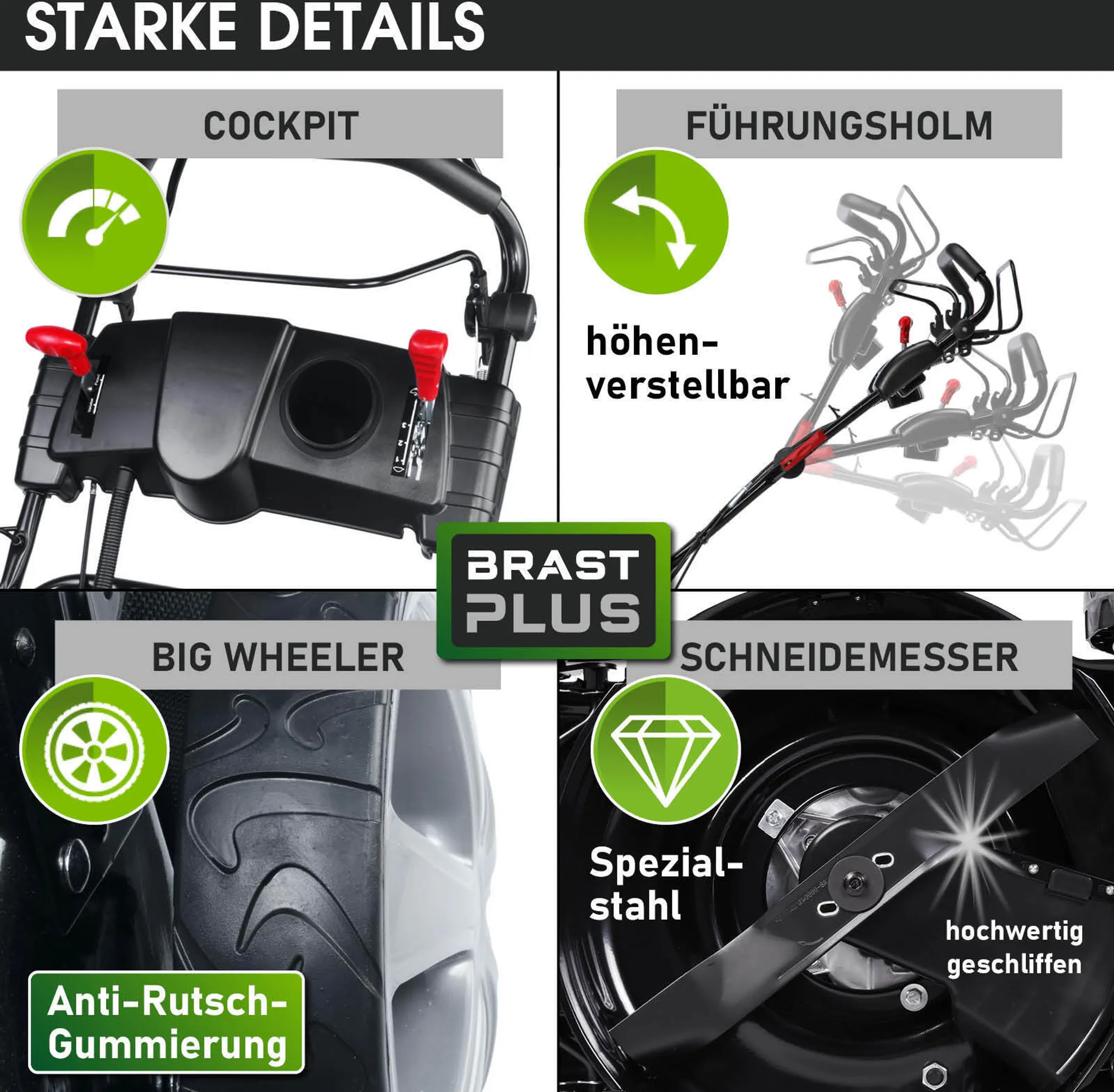 BRAST Benzin Rasenmäher 21224 Trike ESTART SPEED – Bild 6