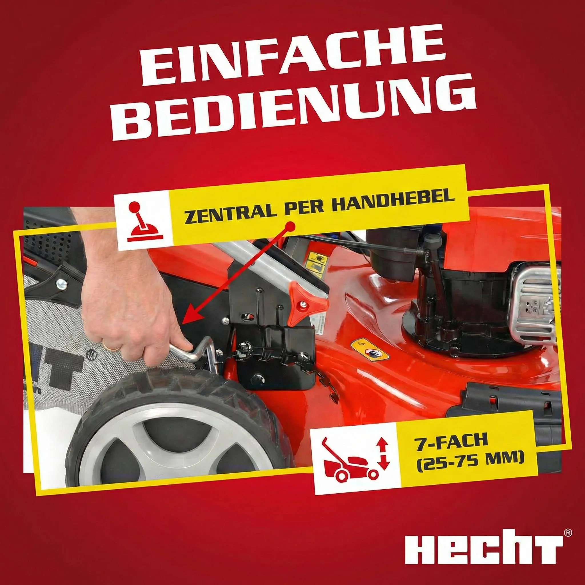 HECHT Rasenmäher Benzin mit Antrieb 547 SXW | 5in1 | 46 cm Schnittbreite | 5,5 PS | Mulchkit | 55 L Fangkorb – Bild 10