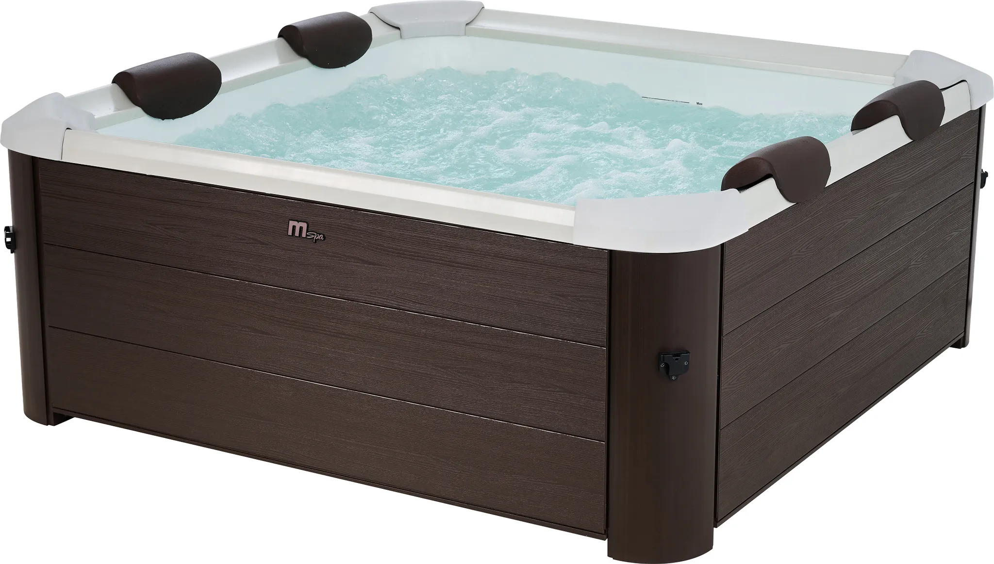 MSpa Whirlpool XXL neustes Modell Frame TRIBECA 2026 + MSPA App - UVC - Holz-Optik - Kombi Outdoor Pool - OZON - KEIN Starkstrom - winterfest - 6Pers. – Bild 9