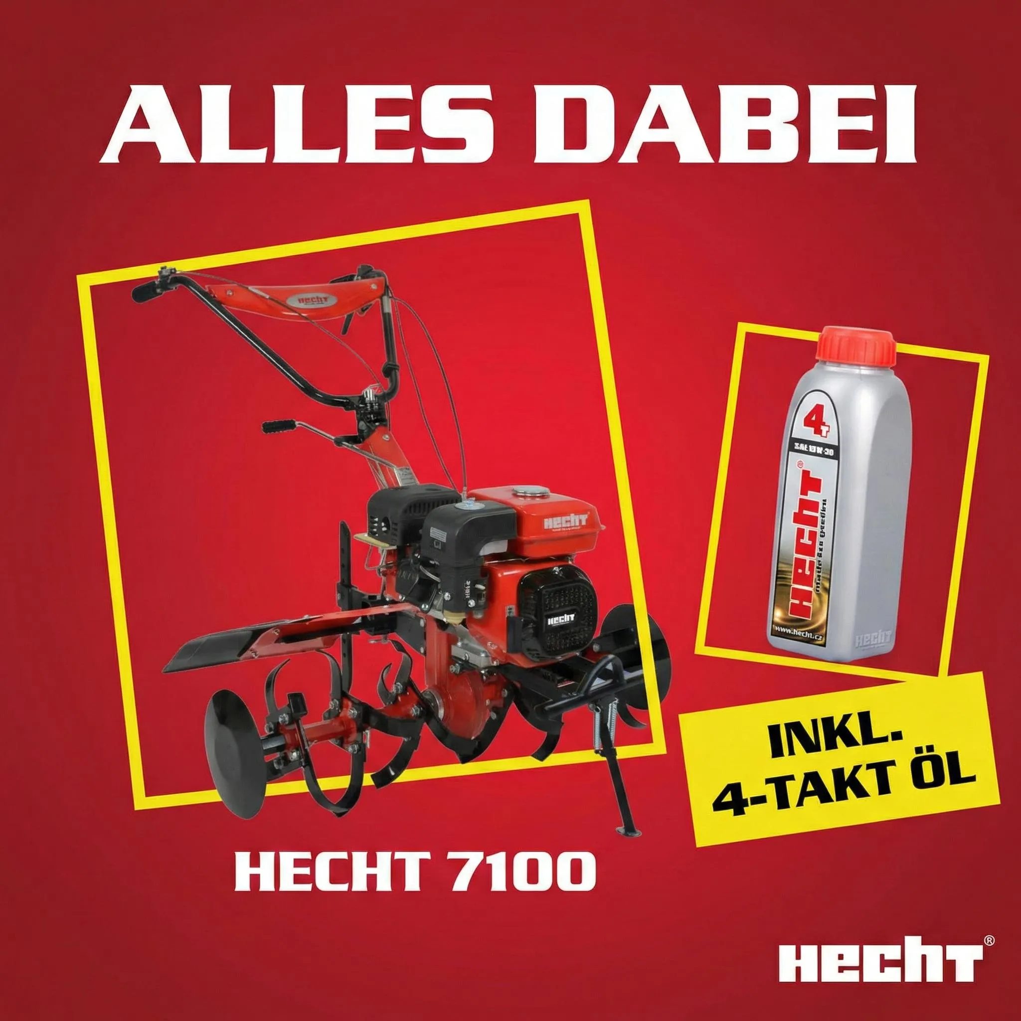 HECHT 7100 Gartenhacke Benzin | 81-104 cm Arbeitsbreite | 7 PS | 208 cm³ | 13,5 km/h | optionaler Anhänger – Bild 7
