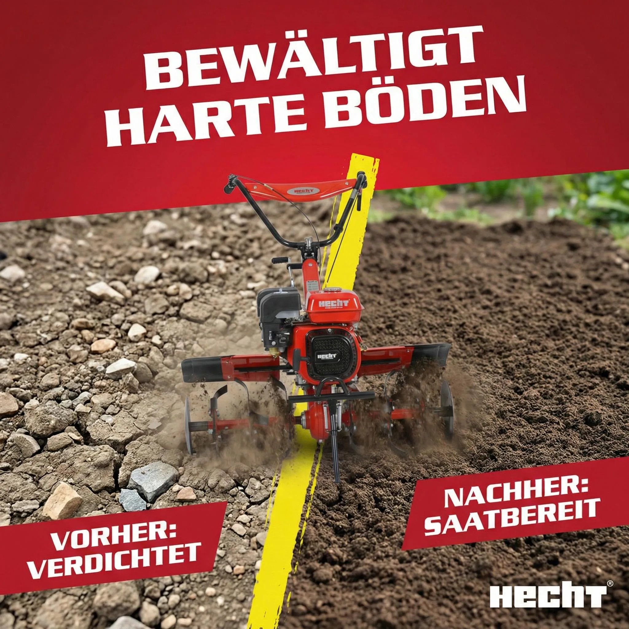 HECHT 7100 Gartenhacke Benzin | 81-104 cm Arbeitsbreite | 7 PS | 208 cm³ | 13,5 km/h | optionaler Anhänger – Bild 10