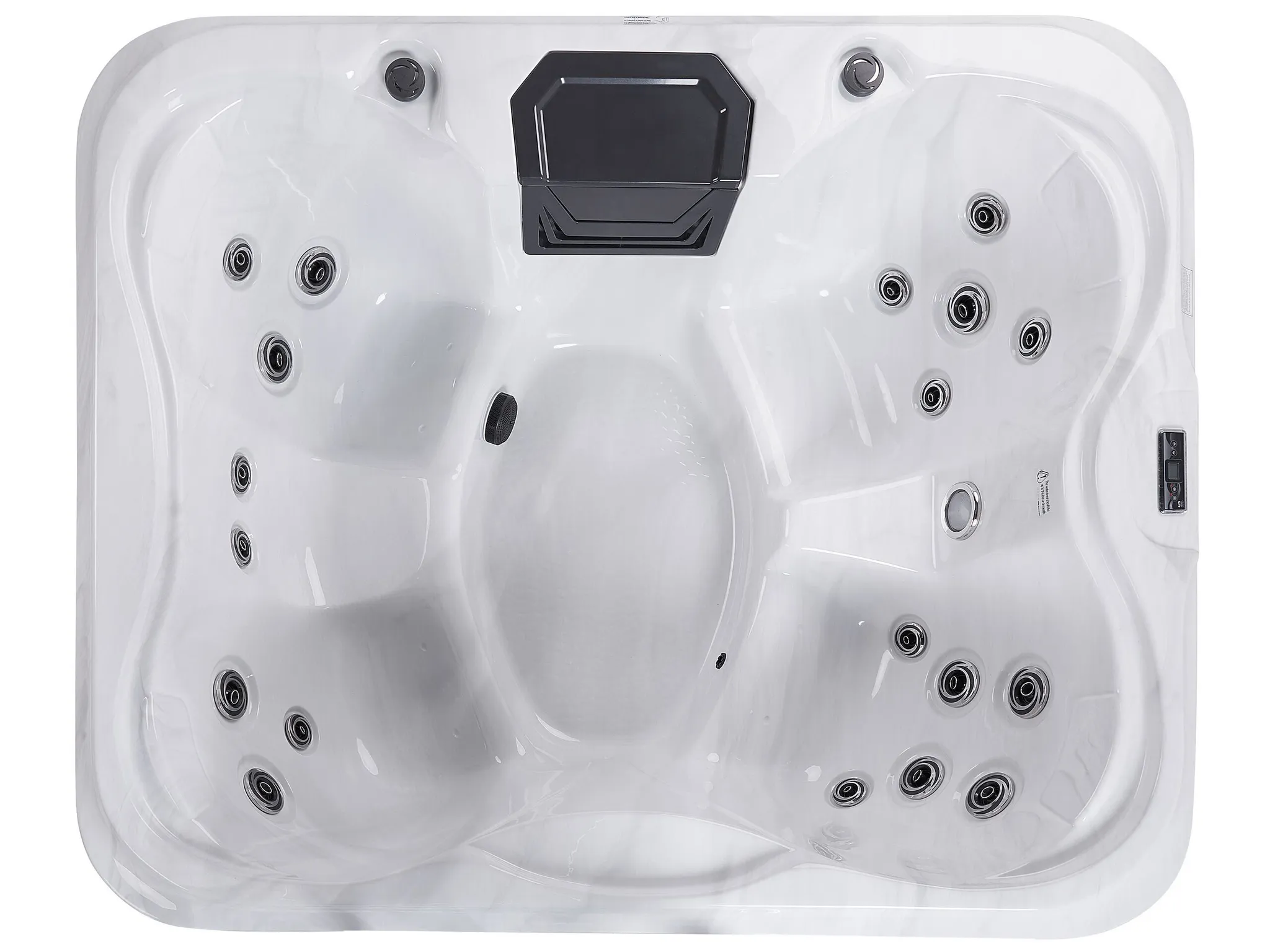 BELIANI Outdoor Whirlpool Weiß Acryl und Aluminium Rechteckig 180 x 215 cm mit LED Hydromassage Schutzhülle für 4 Personen Garten Draußen Terrasse – Bild 4