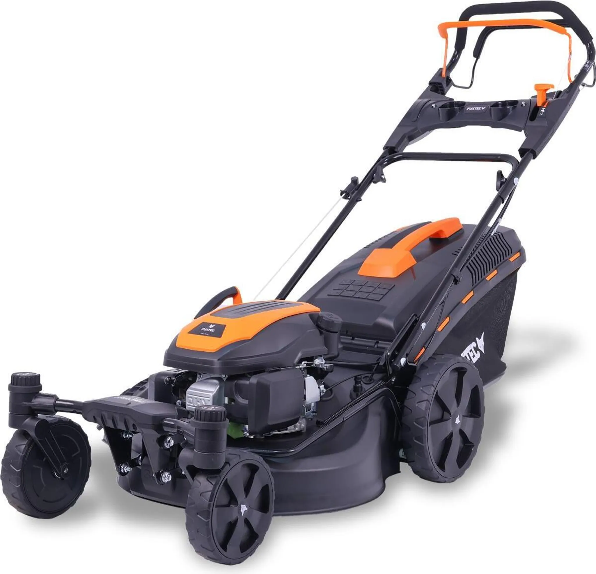 FUXTEC 4in1 Benzin Rasenmäher FX-RM5170agile - 170ccm | 51cm |schwenkbare Vorderachse | 37Kg | 4-Takt | Mulchfunktion | 60L Fangkorb | bis 1000m²