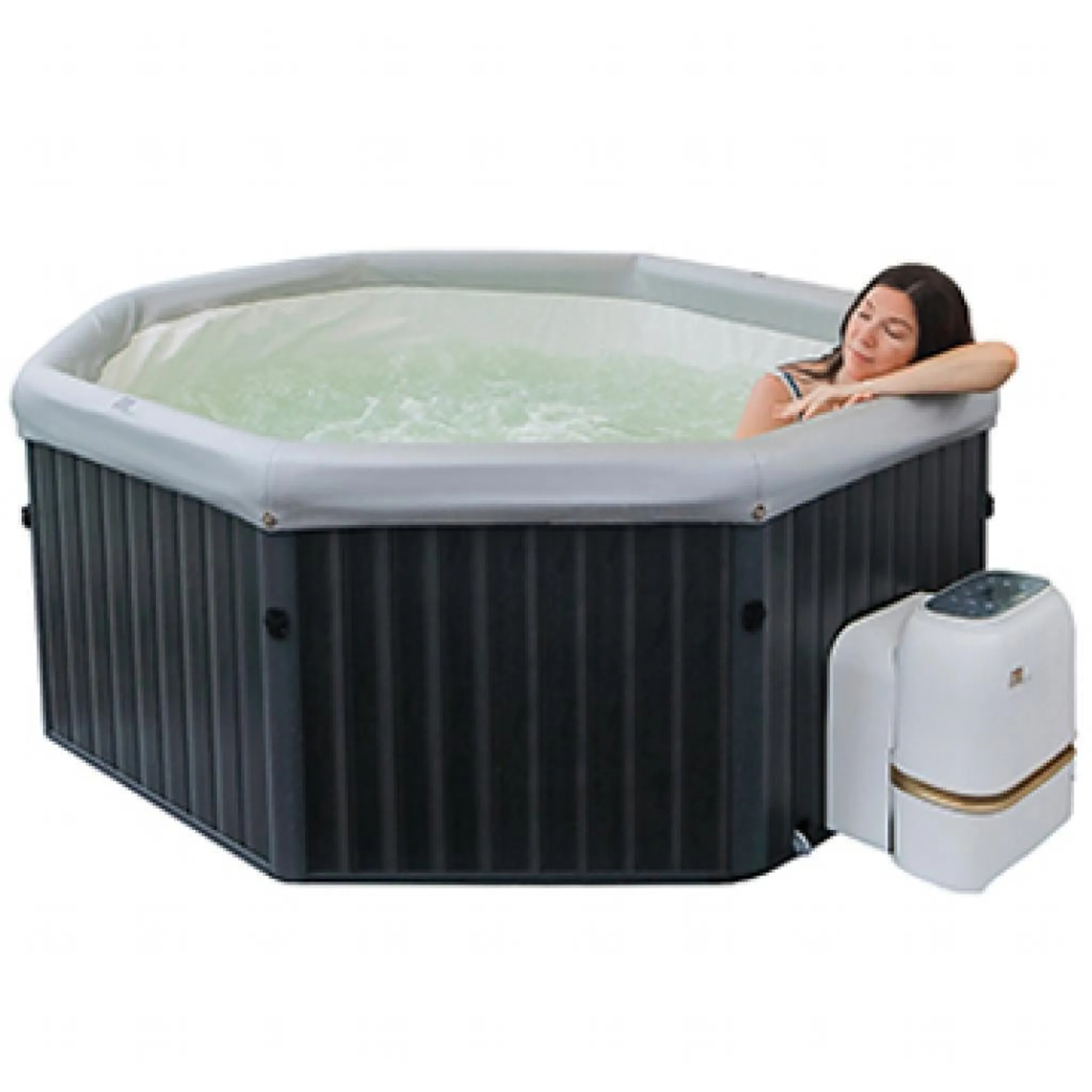 MSpa PureHaven aufblasbarer Whirlpool 193x193x76 cm für 6 Personen selbstreinigend inkl. Filterkatuschen und Abdeckung Leergewicht 24 kg