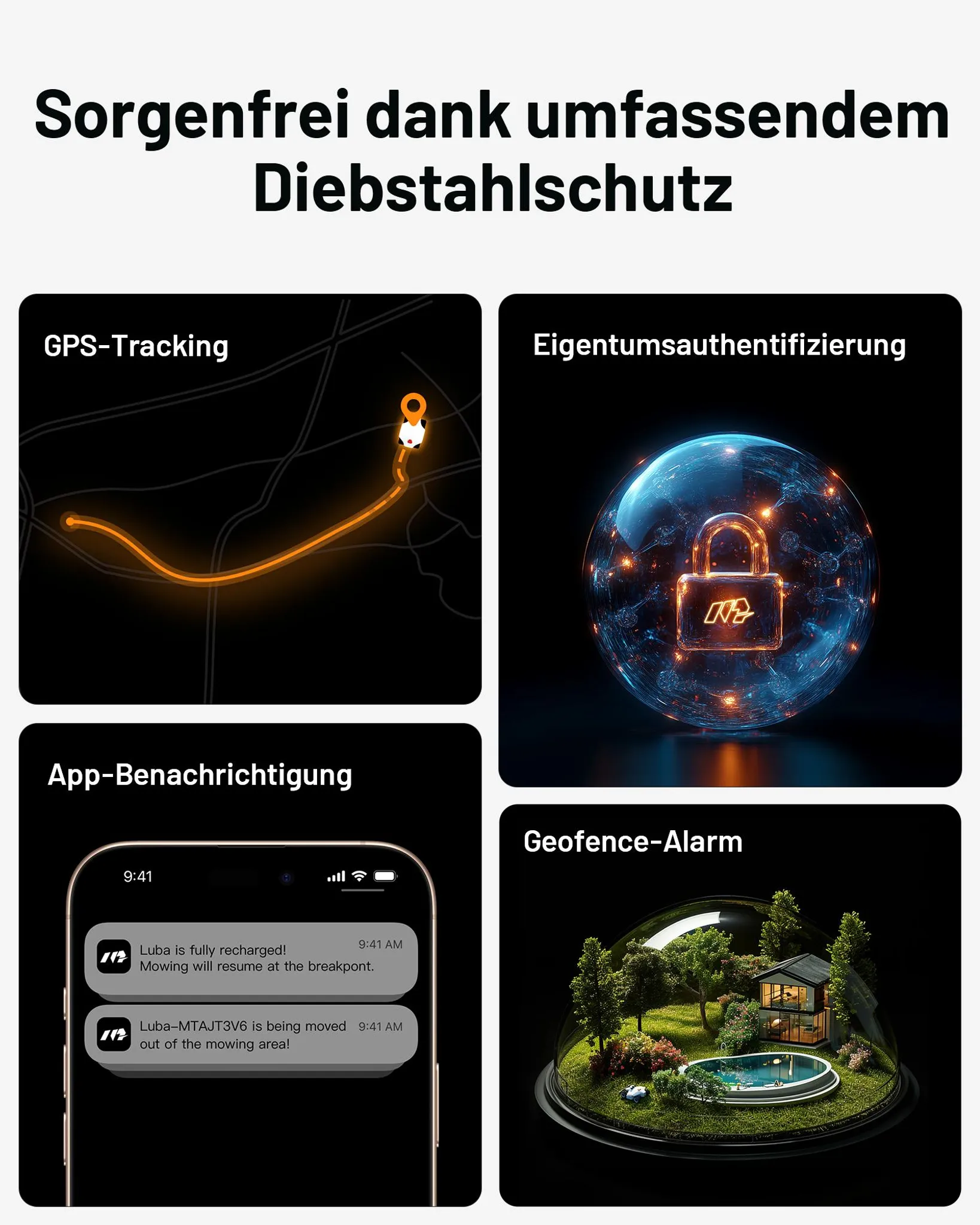 Mähroboter Mammotion LUBA 2 AWD 5000X ohne Begrenzungskabel NetRTK+Vision Auto-Kartierung 80% Steigung Empf 5000m² bis 6000m² mit 4G-Modul RTK-Station – Bild 8