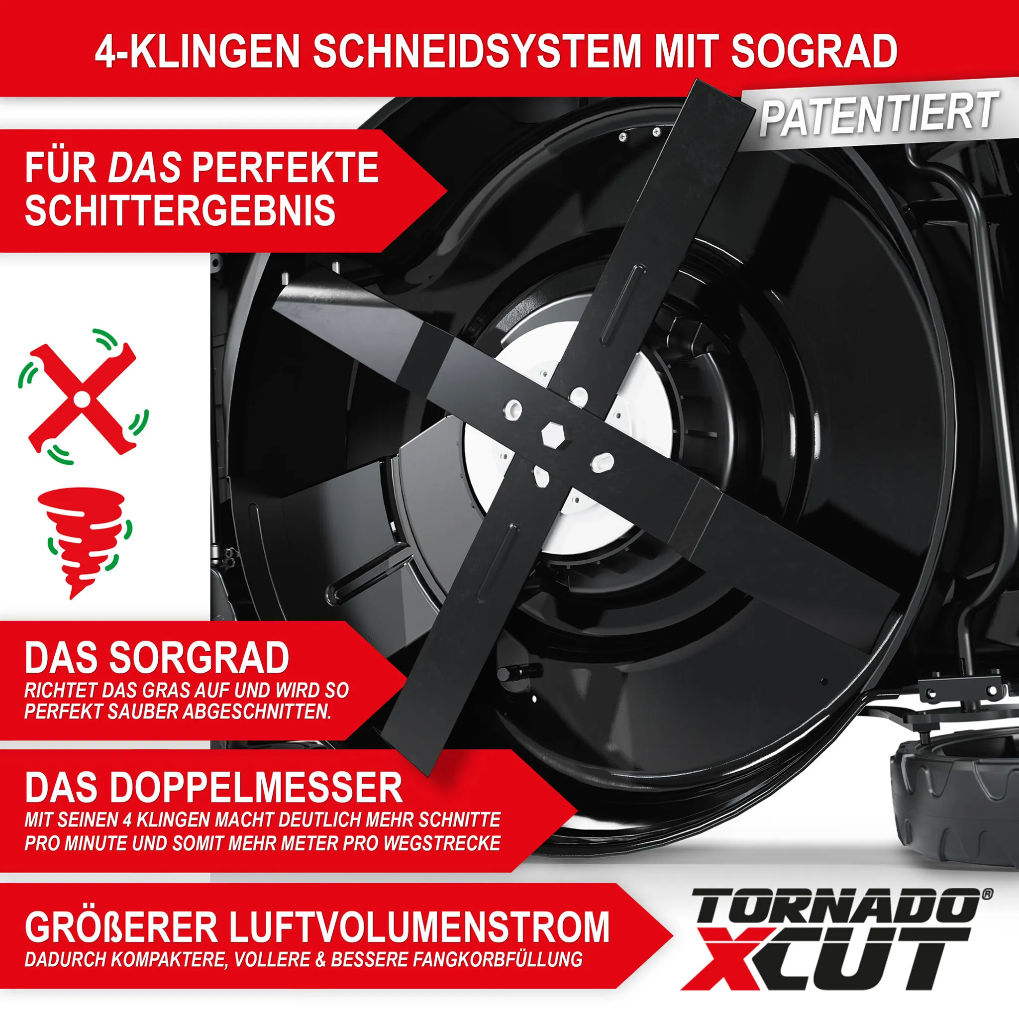 ONBEST Rasenmäher Benzin mit Antrieb TXC-3653E | 53 cm Schnittbreite | Elektrostart | 6,5 PS | Doppelmesser mit Sograd – Bild 2