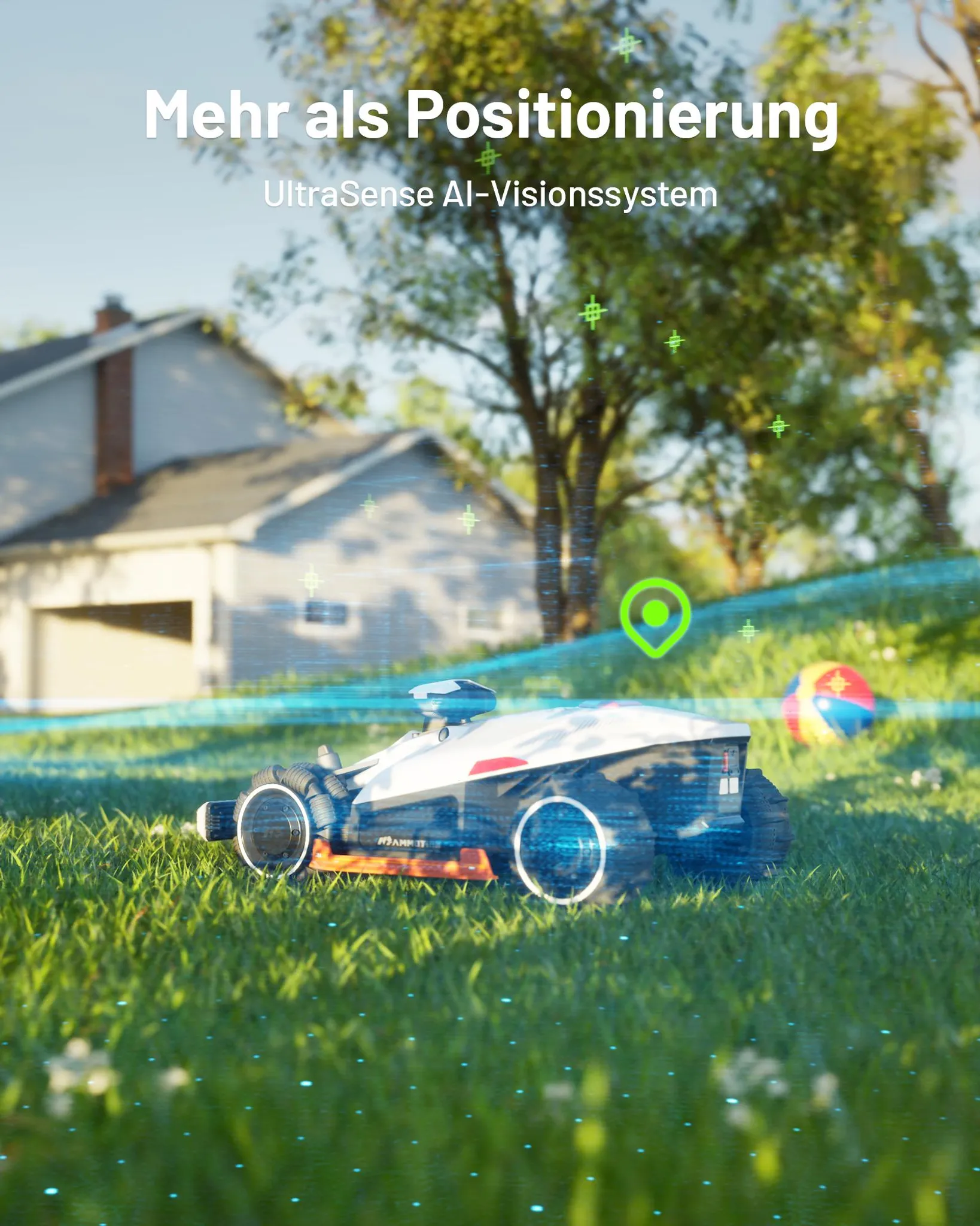 Mähroboter Mammotion LUBA 2 AWD 5000X ohne Begrenzungskabel NetRTK+Vision Auto-Kartierung 80% Steigung Empf 5000m² bis 6000m² mit 4G-Modul RTK-Station – Bild 4