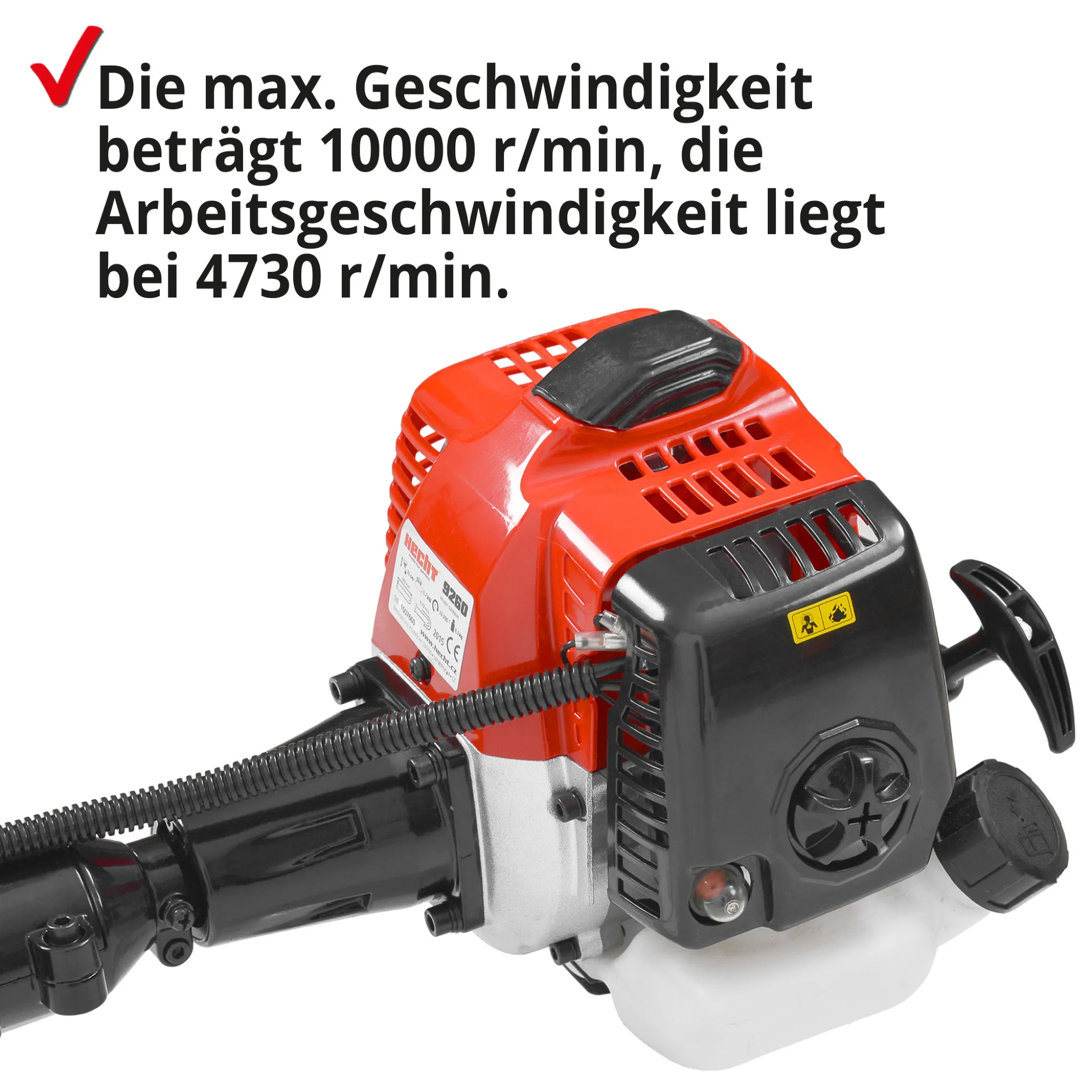 HECHT 9260 Hochentaster Benzin | 1 PS | Teleskopstange | 34 cm Schwert | 26 cm³ | bis 4,27 m – Bild 3