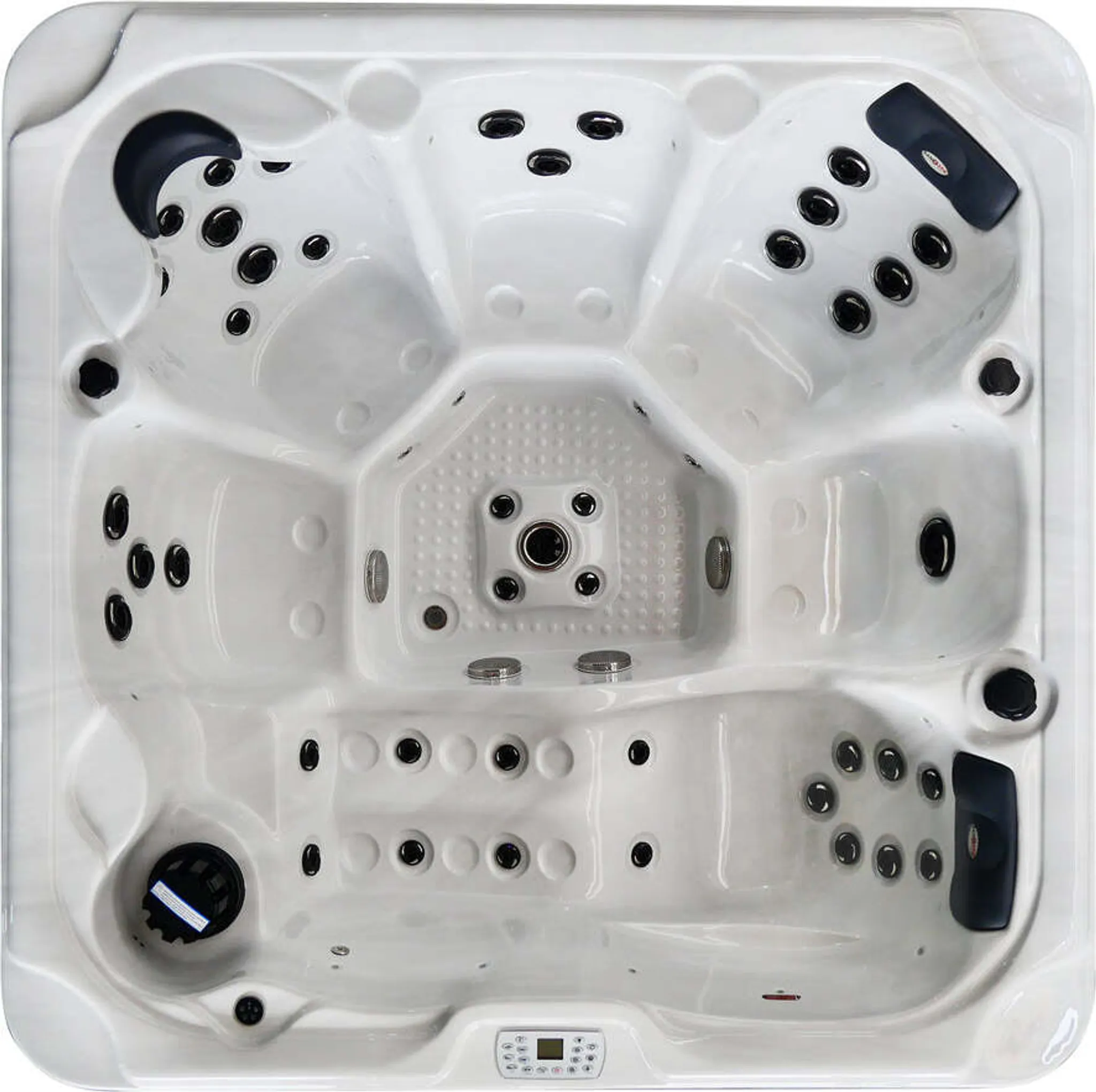 Outdoorwhirlpool Oasis Maxi Weiß inkl. Treppe und Abdeckung - 210 x 210 x 92cm – Bild 5