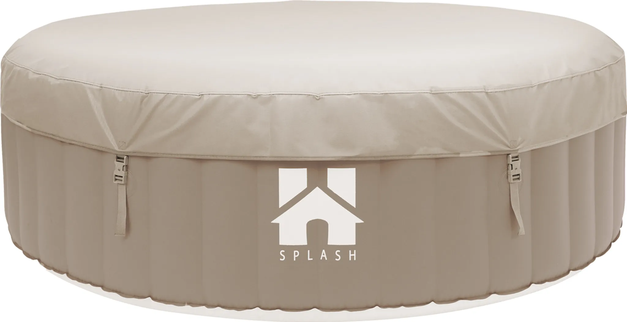 HOME DELUXE - Outdoor Whirlpool - SPLASH - Farbe: Beige - ⌀ 208 cm, Höhe 65 cm, 130 Luftdüsen - inkl. Abdeckung, Reparaturset, Filterset I Außen Whirlpool Spa für 6 Personen – Bild 4
