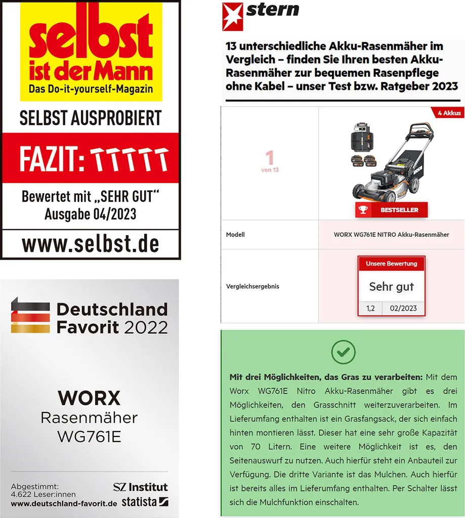 WORX WG761E Nitro Akku Rasenmäher 80V – Leistungsstark und Effizient – Bild 3