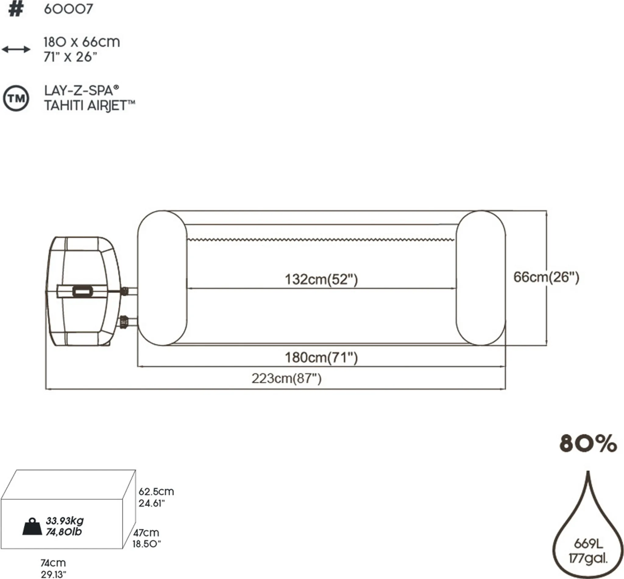 Bestway® LAY-Z-SPA® Whirlpool Tahiti AirJet™ Ø 180 x 66 cm, rund – Bild 10