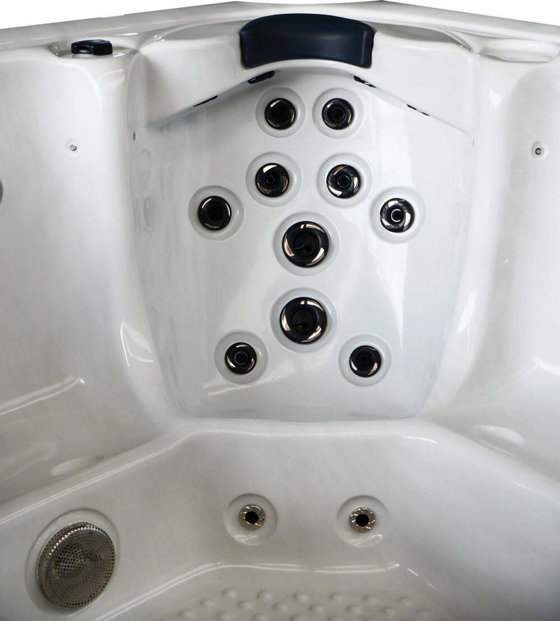 Outdoorwhirlpool Oasis Maxi Weiß inkl. Treppe und Abdeckung - 210 x 210 x 92cm – Bild 8