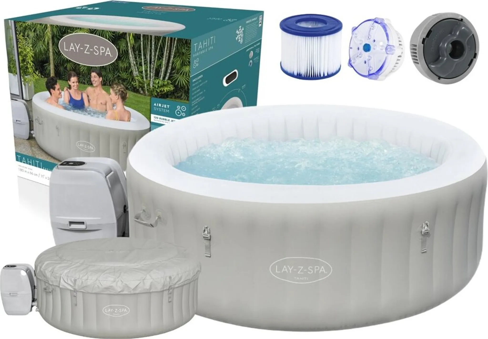 Bestway® LAY-Z-SPA® Whirlpool Tahiti AirJet™ Ø 180 x 66 cm, rund – Bild 9