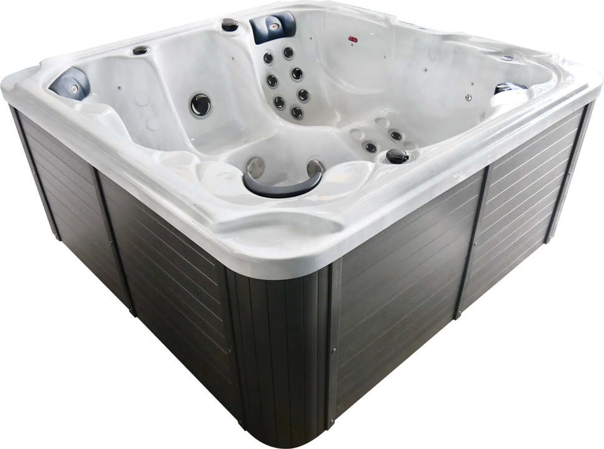 Outdoorwhirlpool Oasis Maxi Weiß inkl. Treppe und Abdeckung - 210 x 210 x 92cm – Bild 3