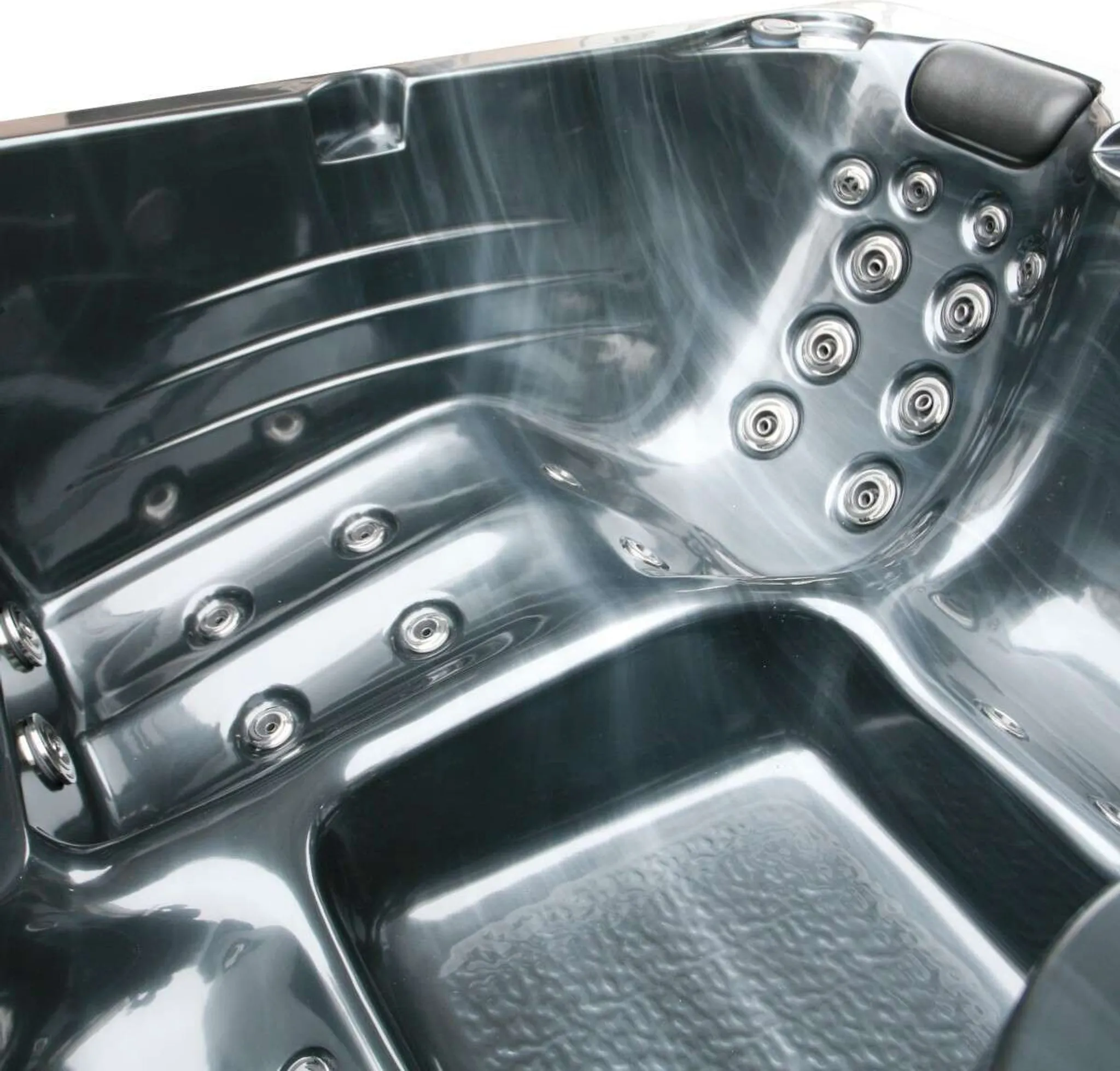 Outdoorwhirlpool TAHITI Pearl Shadow Grau inkl. Abdeckung und Stiege - 200 x 200 x 88cm – Bild 4