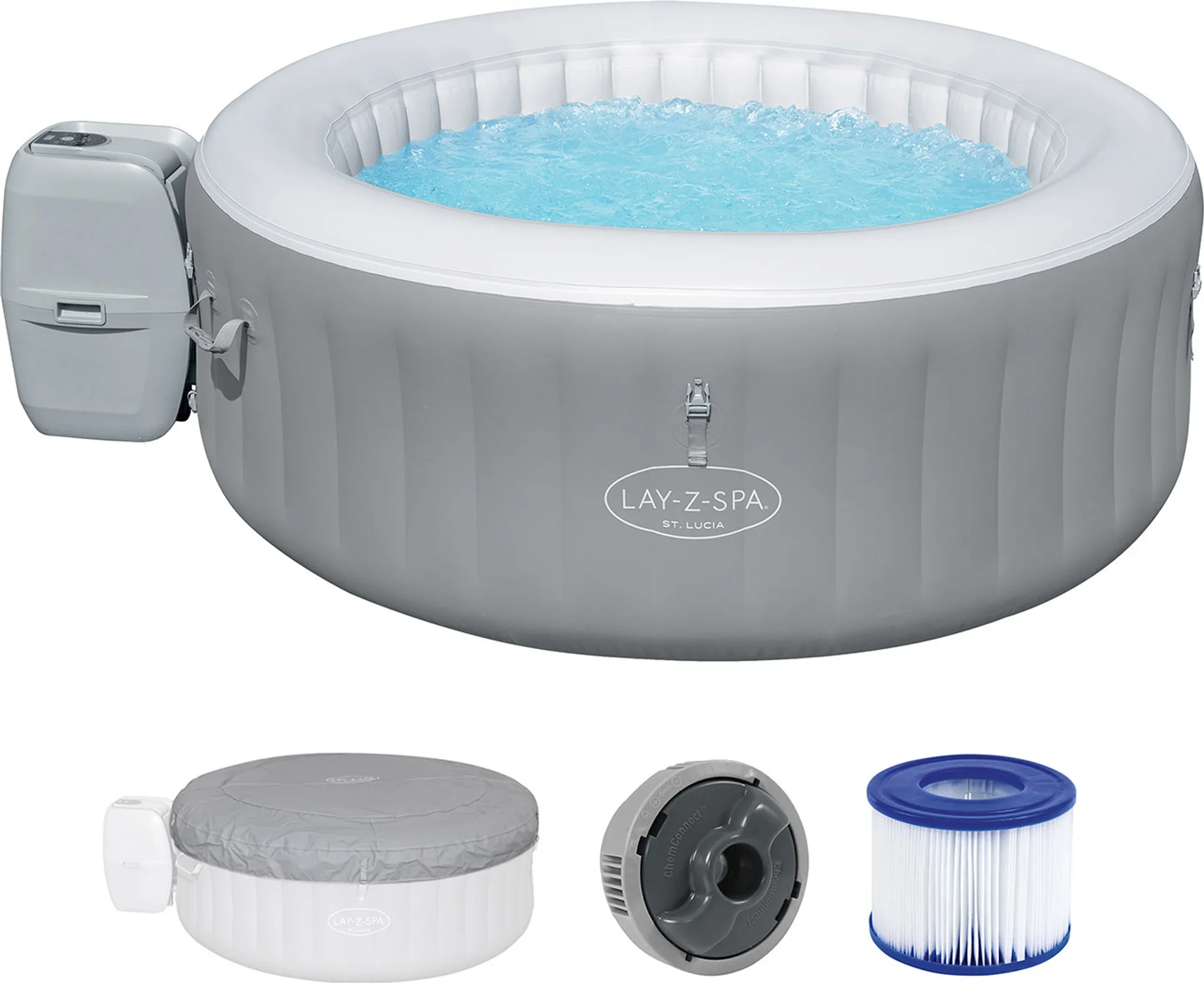 Bestway® LAY-Z-SPA® Whirlpool St. Lucia AirJet™ 170 x 66 cm, rund – Bild 10