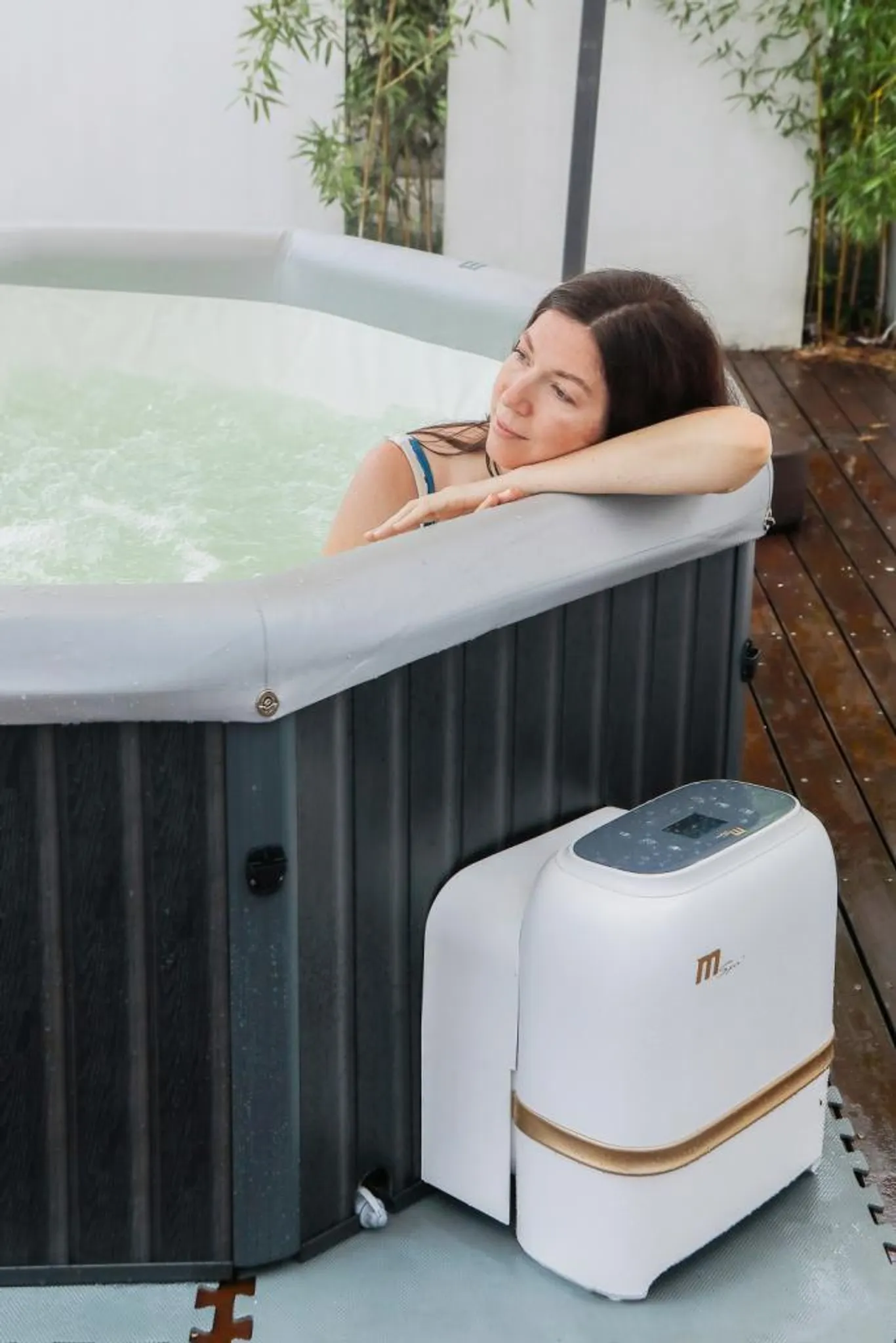 MSpa PureHaven aufblasbarer Whirlpool 193x193x76 cm für 6 Personen selbstreinigend inkl. Filterkatuschen und Abdeckung Leergewicht 24 kg – Bild 4