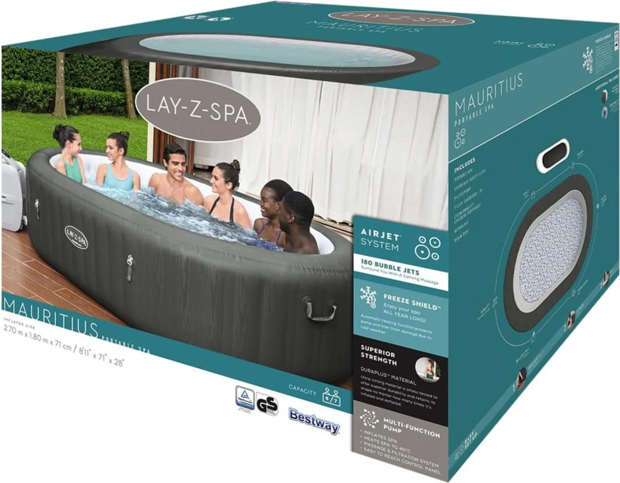 Bestway Lay-Z-Spa Mauritius Airjet Whirlpool Oval – Bild 8
