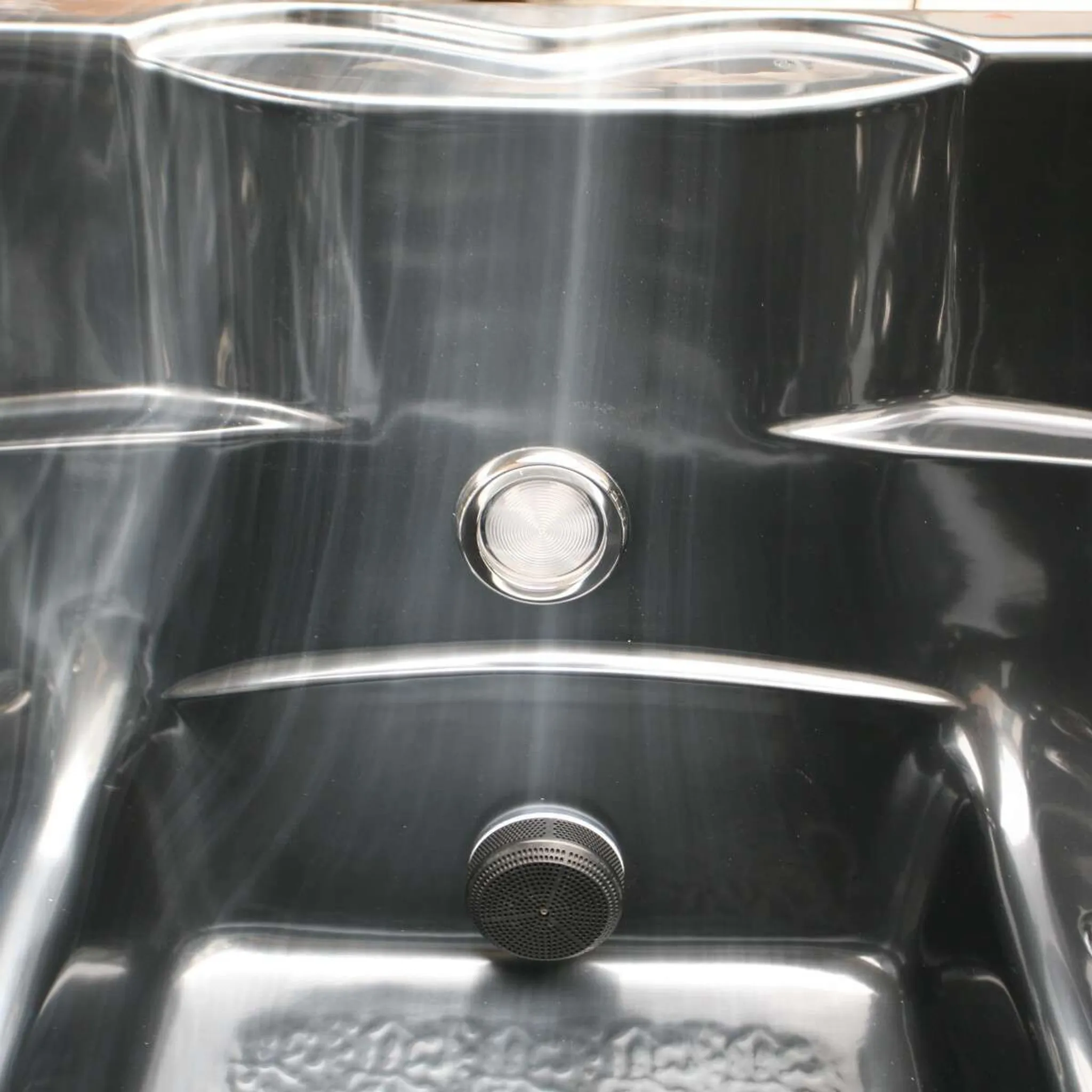 Outdoorwhirlpool TAHITI Pearl Shadow Grau inkl. Abdeckung und Stiege - 200 x 200 x 88cm – Bild 5