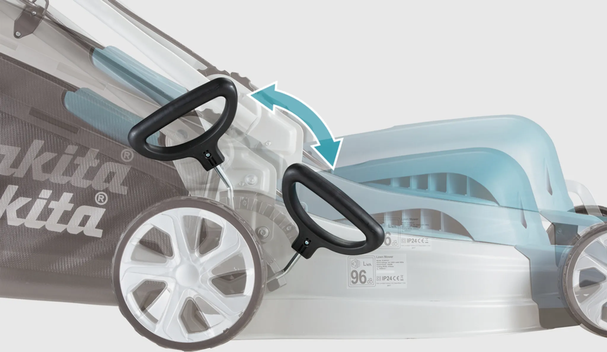 Makita ELM4121, 600 m², 41 cm, 2 cm, 7,5 cm, 50 l, 4 Rad/Räder – Bild 5