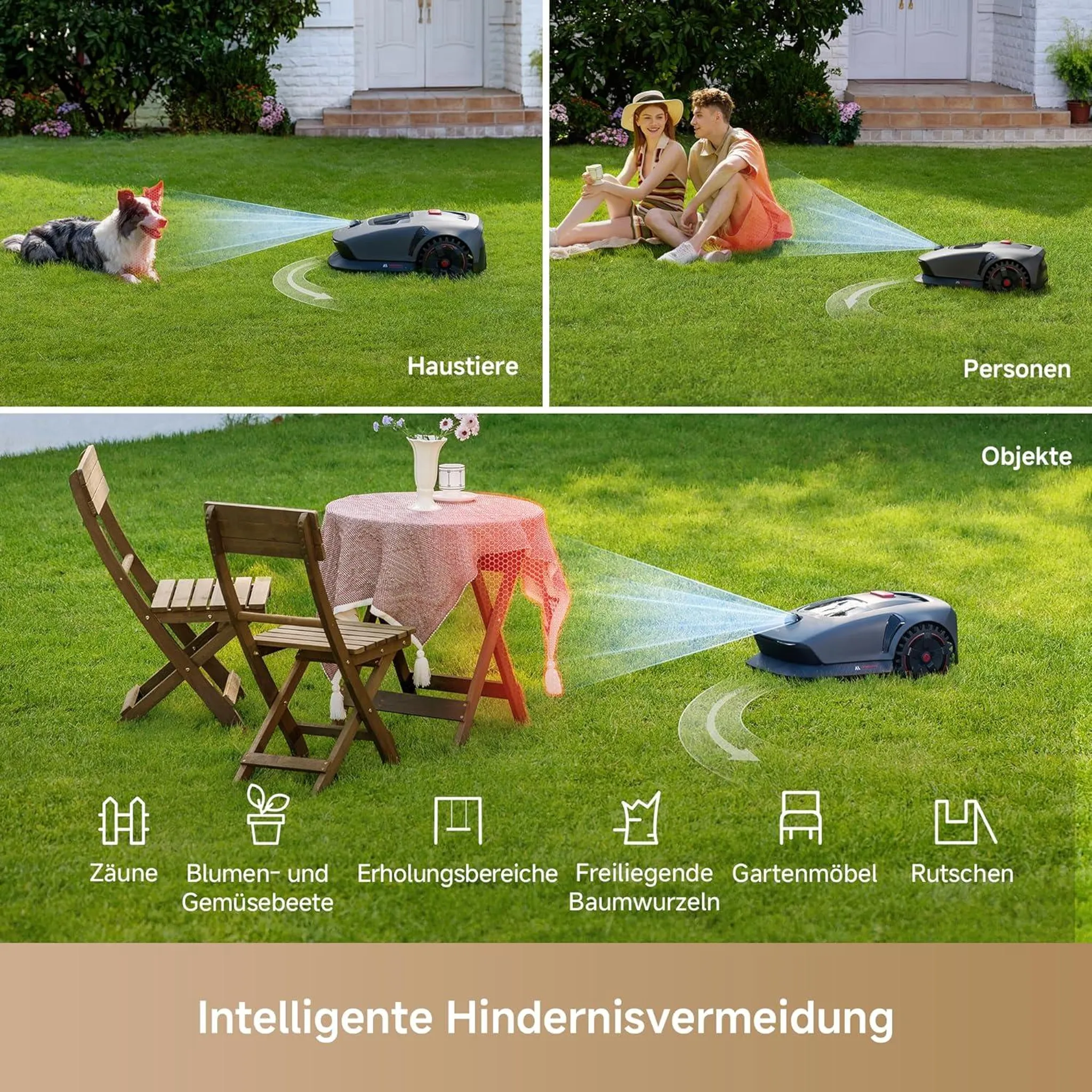 MOVA 1000+Rasenmäher-Garage Combo, UltraView Mähroboter kabellose Einrichtung, 1000㎡ genaue Kartierung,Smarte Hindernisvermeidung, App-Steuerung – Bild 10