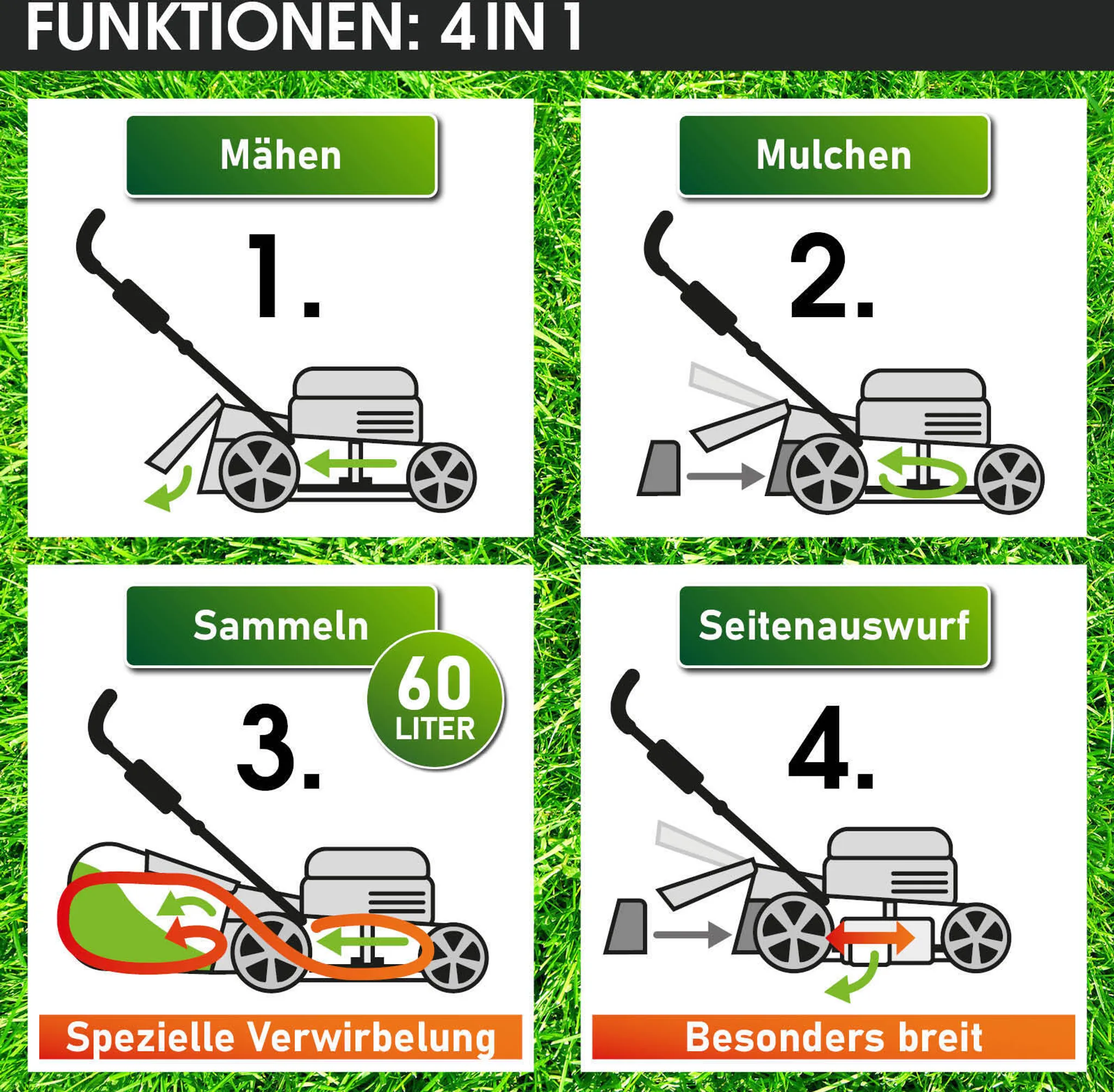 BRAST Benzin Rasenmäher 21224 Trike ESTART SPEED – Bild 7