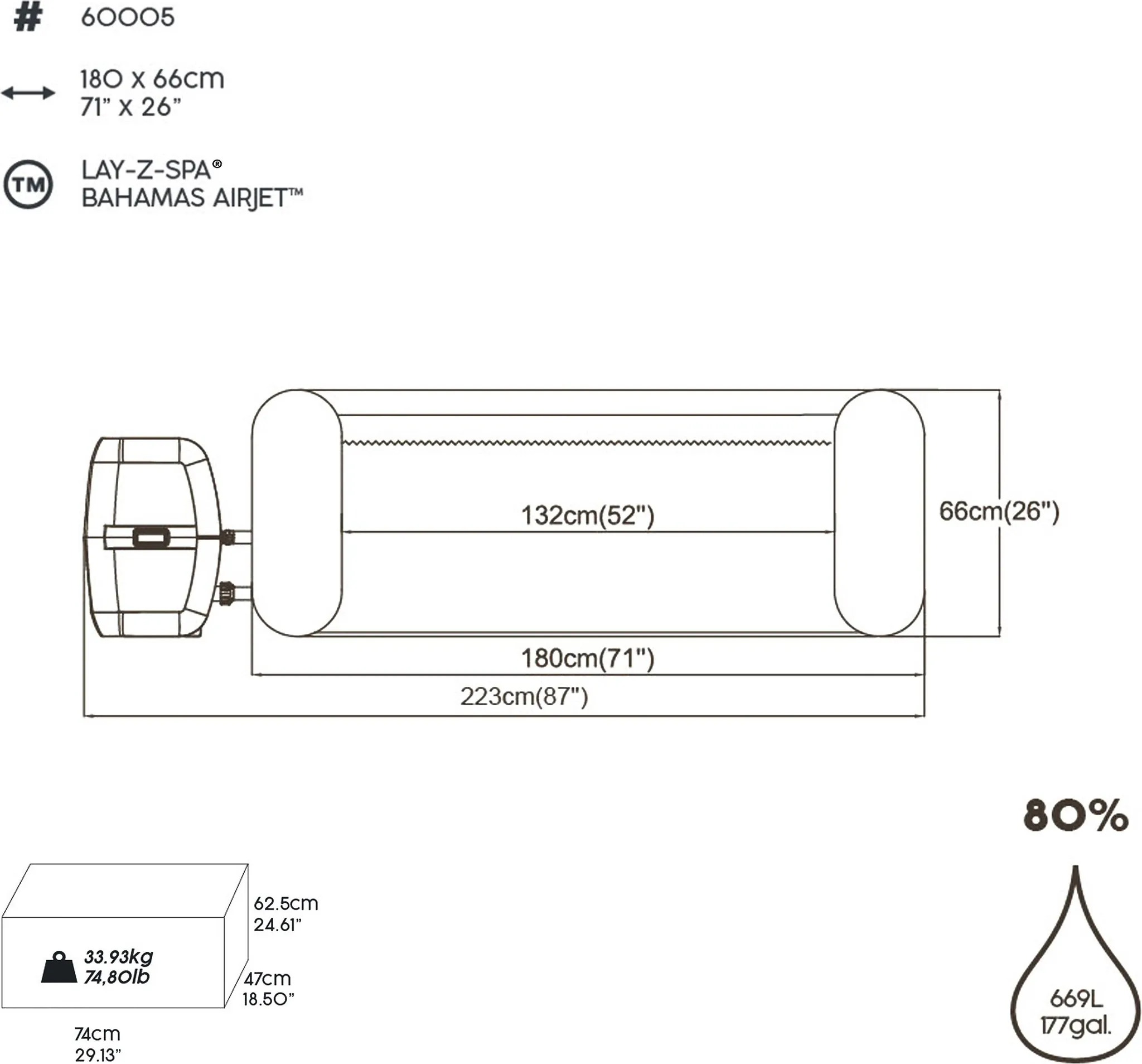 Bestway® LAY-Z-SPA® Whirlpool Bahamas AirJet™ Ø 180 x 66 cm, rund – Bild 10