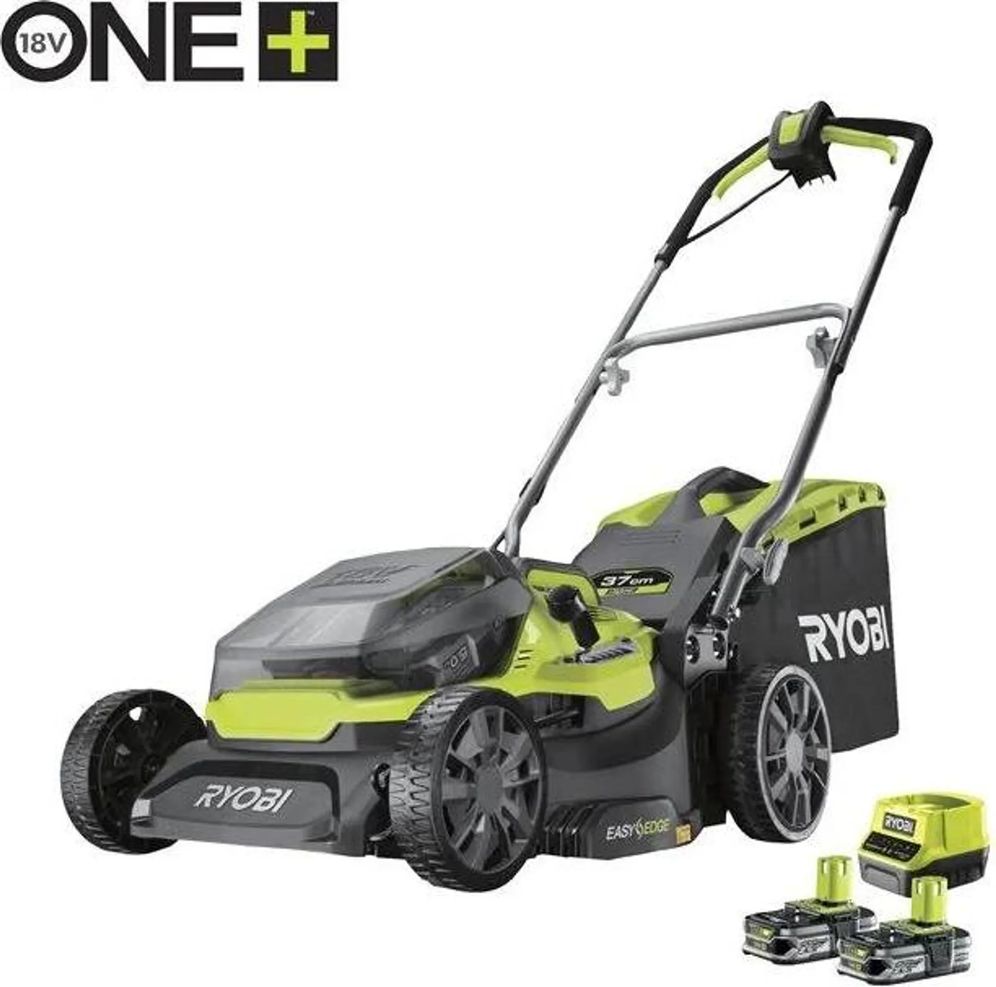 RYOBI Hybrid-Rasenmäher RY18LMH37A-225 18V 2,5Ah, Akku-Rasenmäher, Akku-Mulcher, 37 cm Schnittbreite – Bild 3