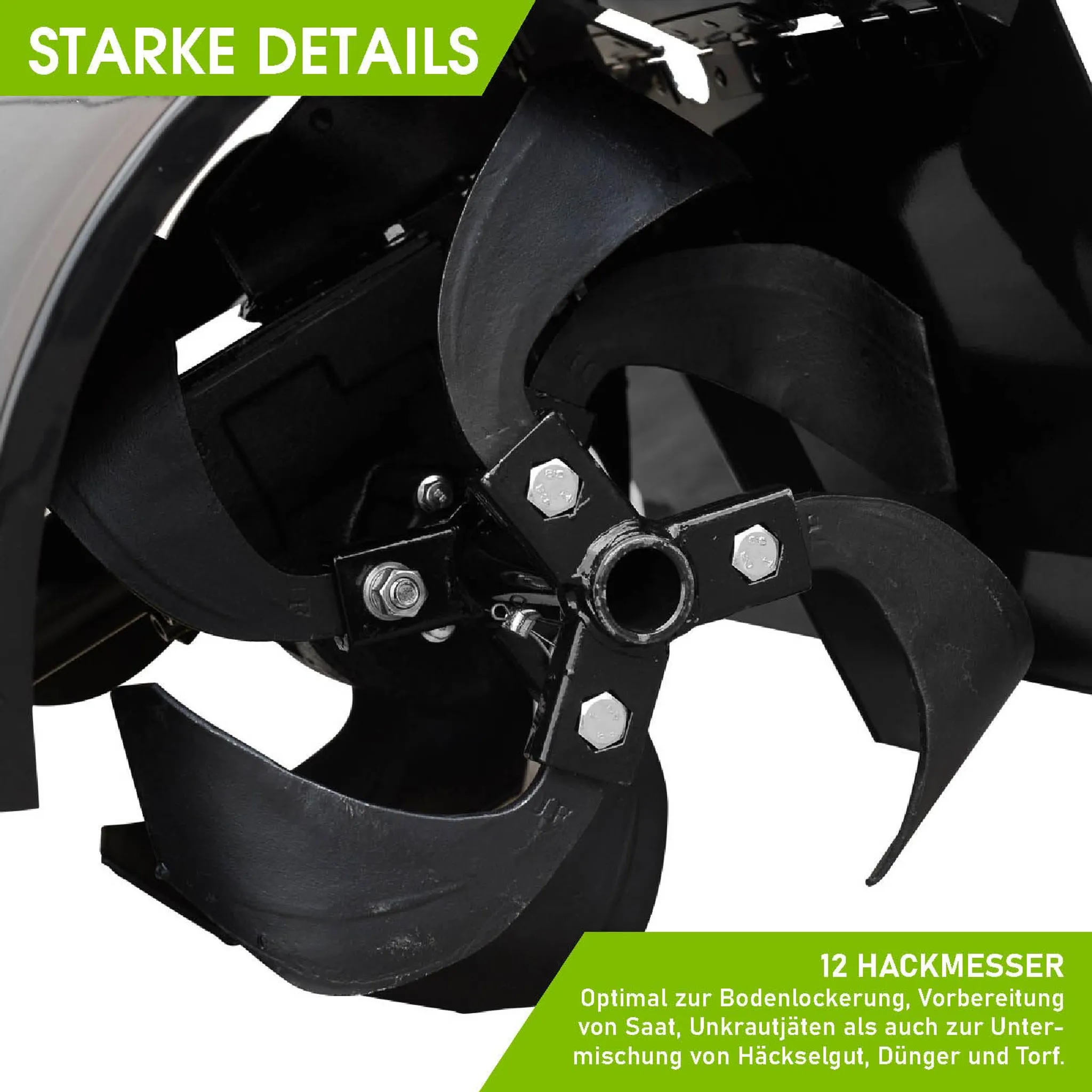 BRAST Motorhacke Gartenfräse Benzin | 5,15kW(7PS) | 50cm Arbeitsbreite | Stahlrahmen Transportrad & kabellos | BRB-AF-7000 – Bild 8