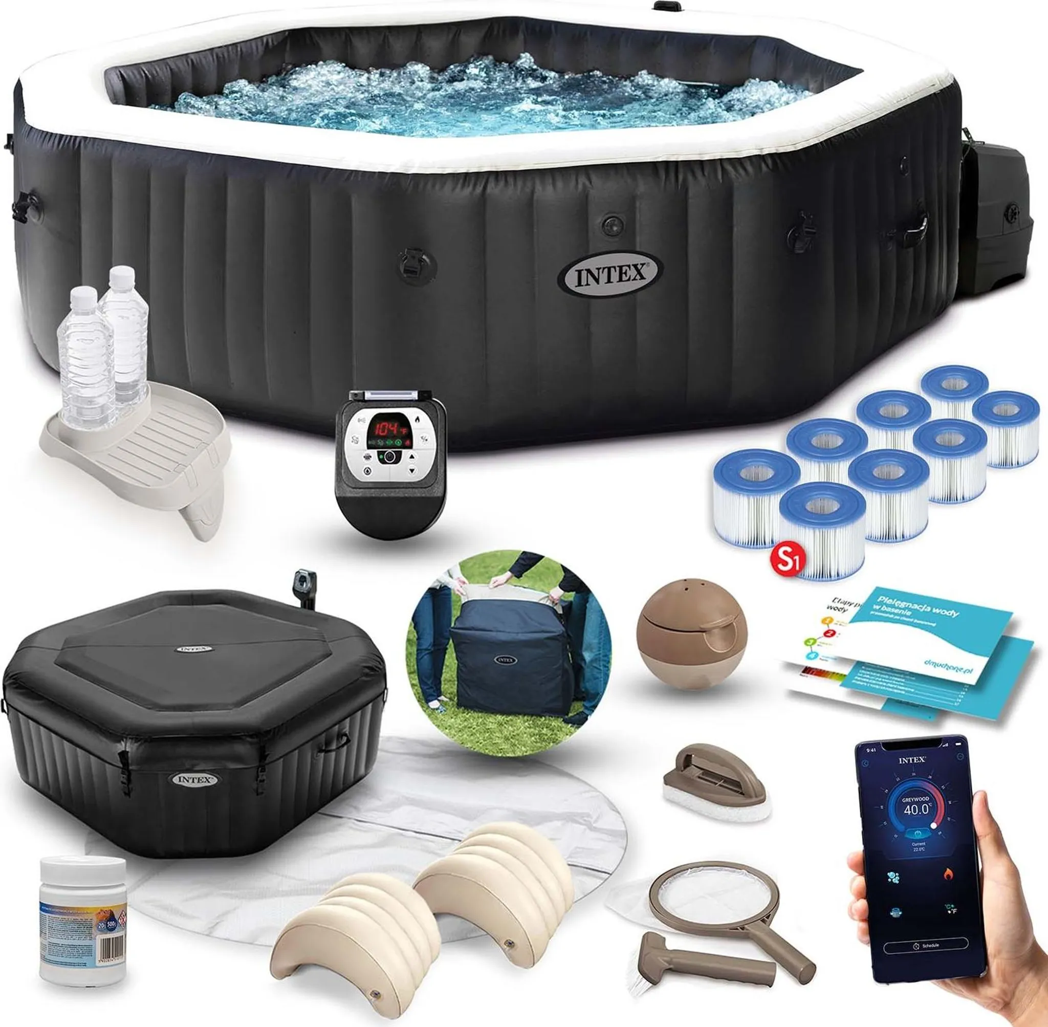 INTEX Whirlpool aufblasbar 4 Personen – Hydromassage – Bild 7