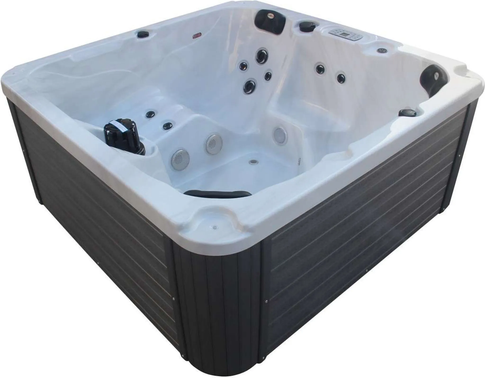 Outdoor Whirlpool Palma Weiß inkl. Abdeckung und Stiege - 190 x 190 x 86cm – Bild 4
