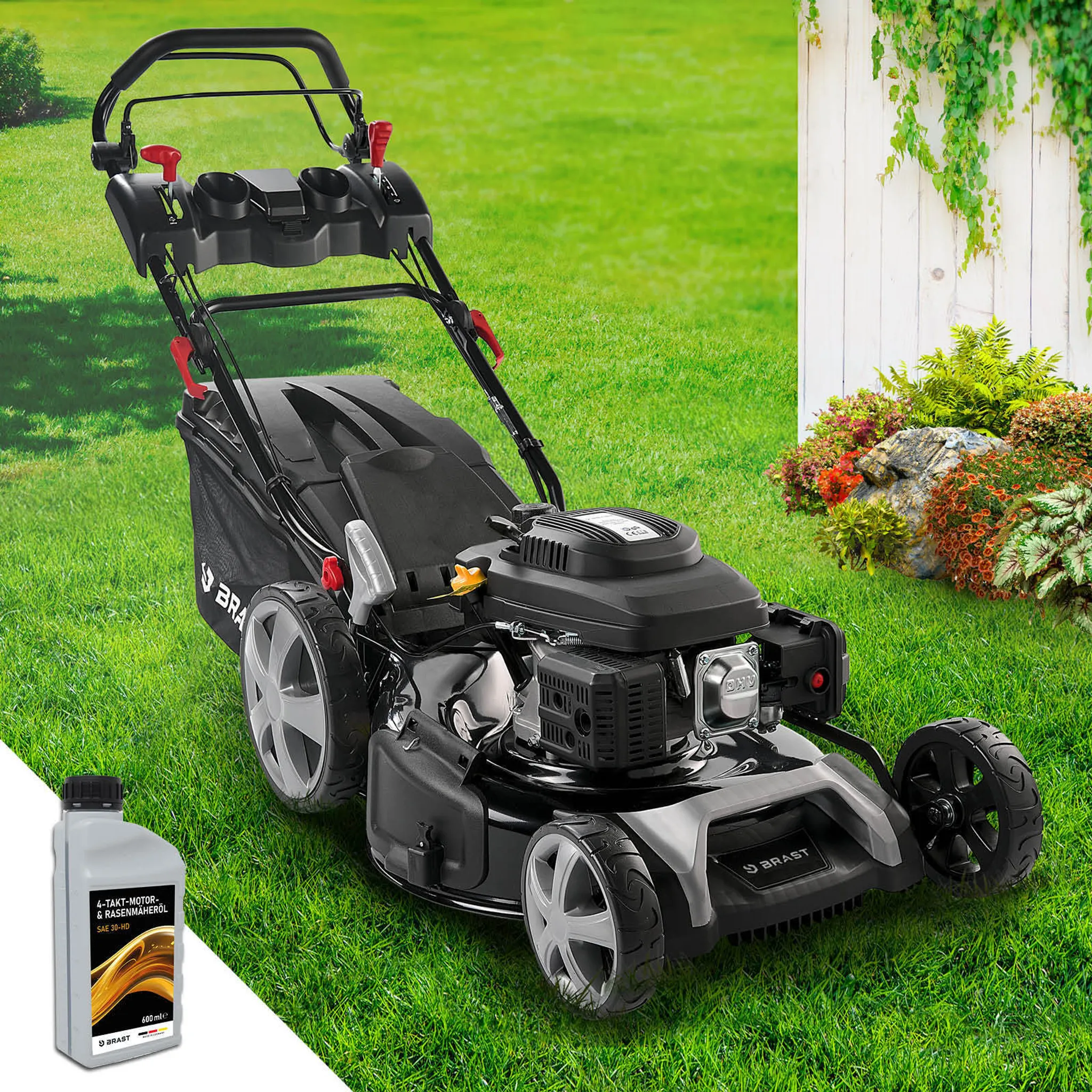 BRAST Benzin Rasenmäher 22224 SPEED inkl. Motoröl