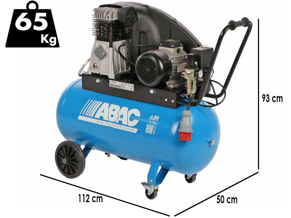 ABAC EXP A49B 90 CT3 – Drehstrombetriebener Elektroluftkompressor mit Riemenantrieb – 3-PS-Motor – 90 Liter