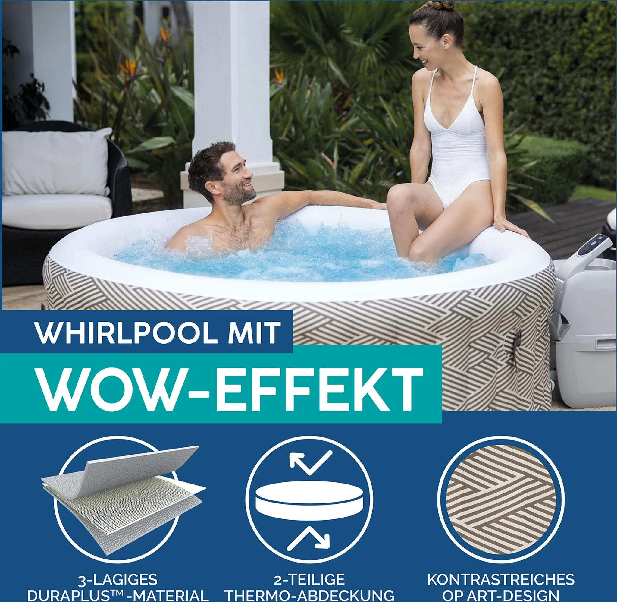 Bestway® LAY-Z-SPA® WLAN-Whirlpool Madrid AirJet™ Ø 180 x 66 cm, rund – Bild 4