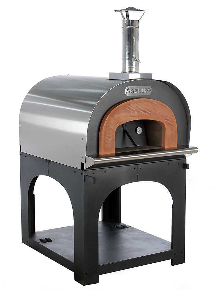 AgriEuro Cibus Inox 800 - Edelstahl Holzbackofen für draußen - mit Backraum Ø 80 - Backfähigkeit: 5 Pizzen – Bild 3